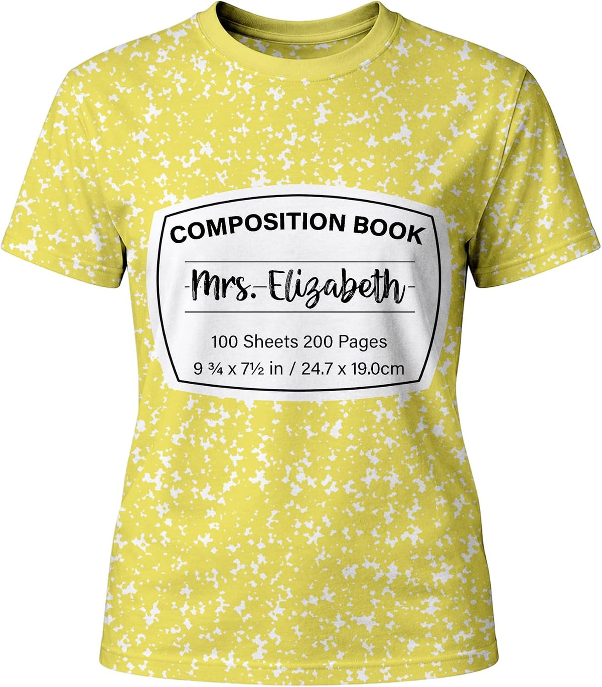 Custom Composition Notebook T-Shirt with Name, Teacher Shirt for Women Men, Teacher Appreciation Gift, Book Lover Tee -