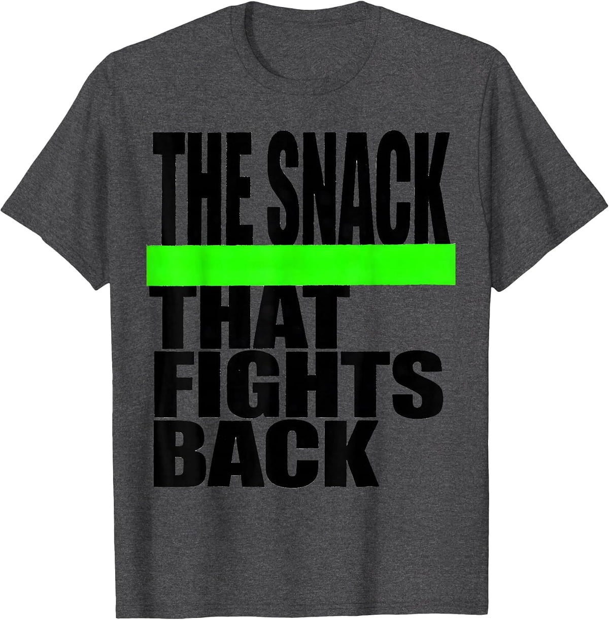 The Snack That Fights Back Pickle Design T-Shirt - Dark Heather Grey