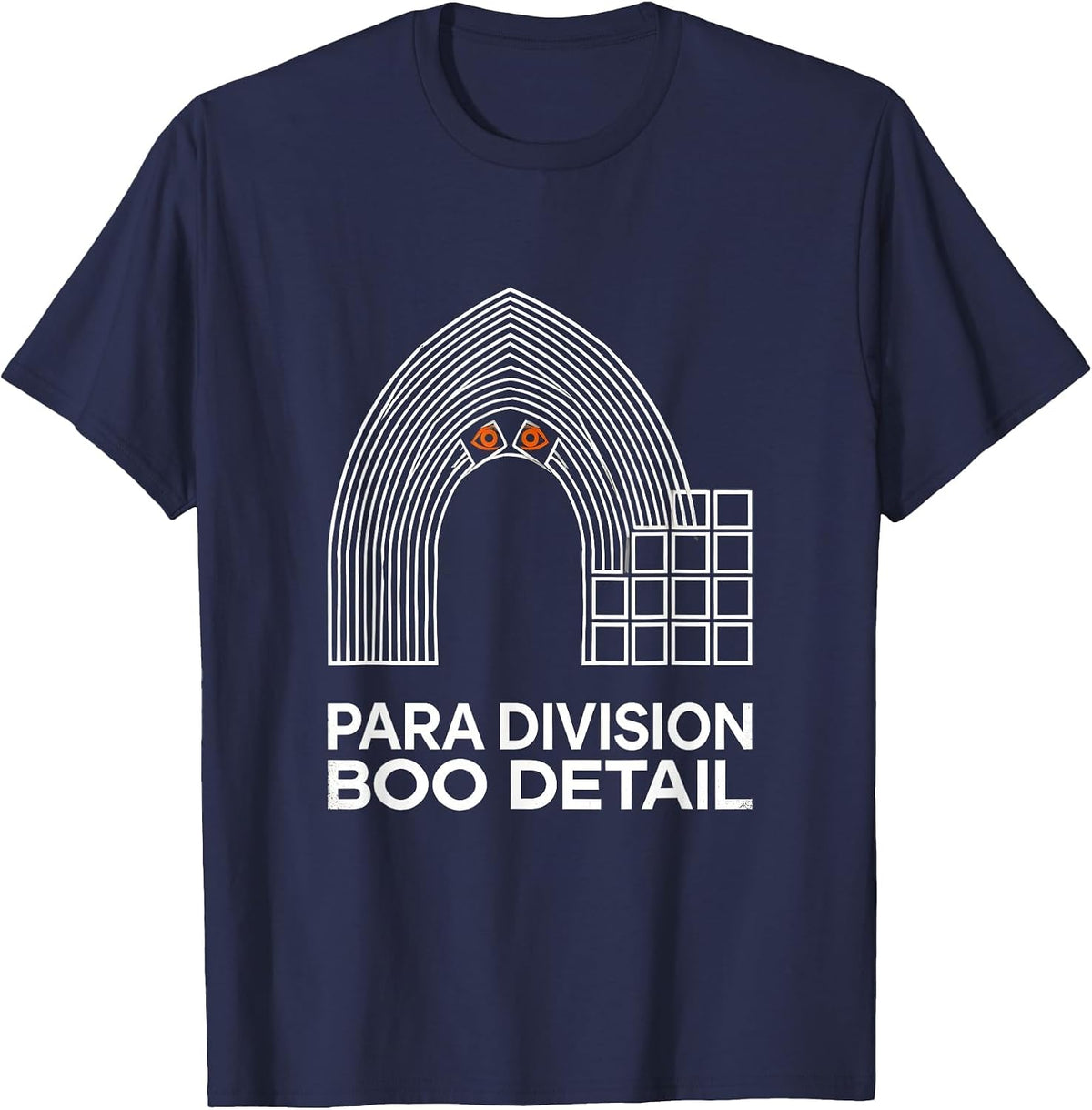 Men's Para Division Boo Detail Geometric Paraeducator Halloween T-Shirt - Navy Blue