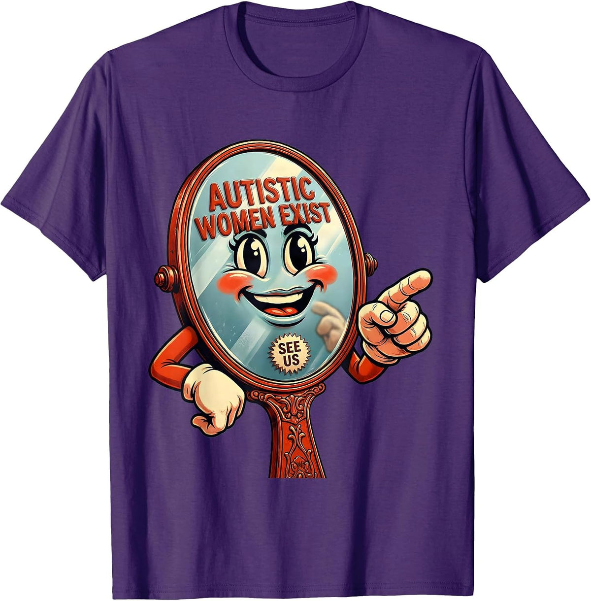 Men's Autistic Women Exist See Us Awareness Design T-Shirt - Purple