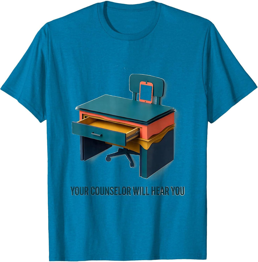 Your Counselor Will Hear You Groovy Retro School Counselor T-Shirt - Sapphire Blue