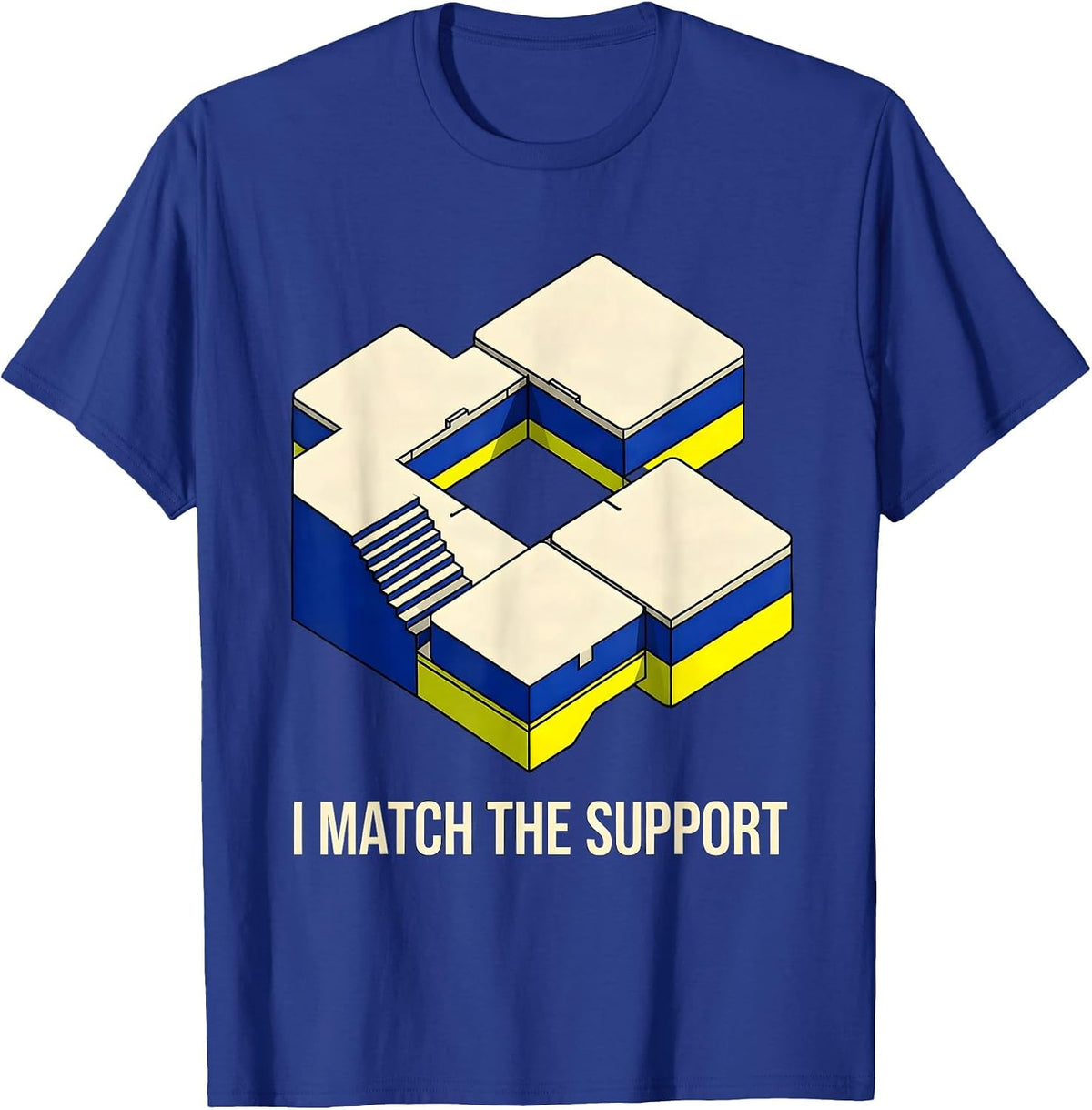 Men's I Match The Support Geometric Special Education Teacher SPED T-Shirt - Royal Blue