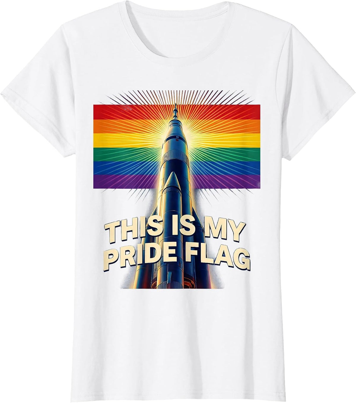 Women's This Is My Pride Flag Celebration Design T-Shirt - White