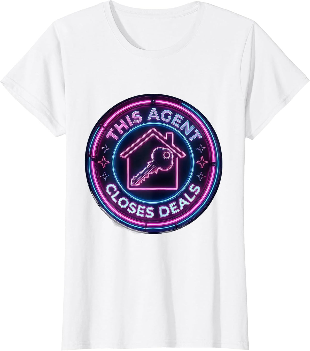This Agent Closes Deals Bold Real Estate Badge T-Shirt - White
