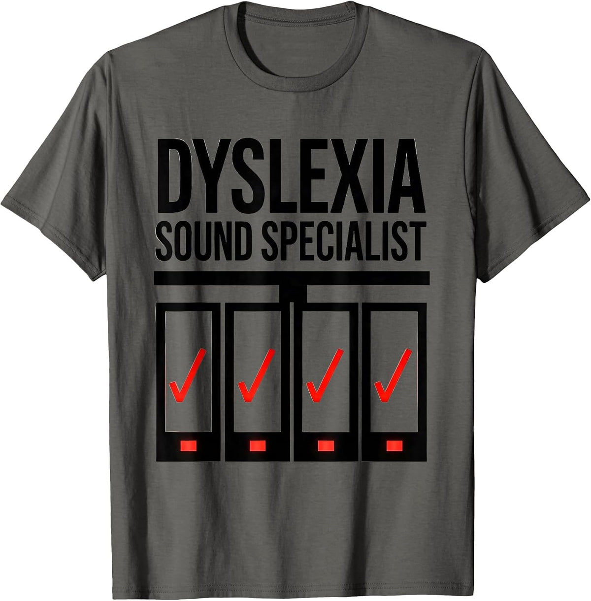 Men's Dyslexia Sound Specialist Swiss International Teacher T-Shirt - Asphalt Grey