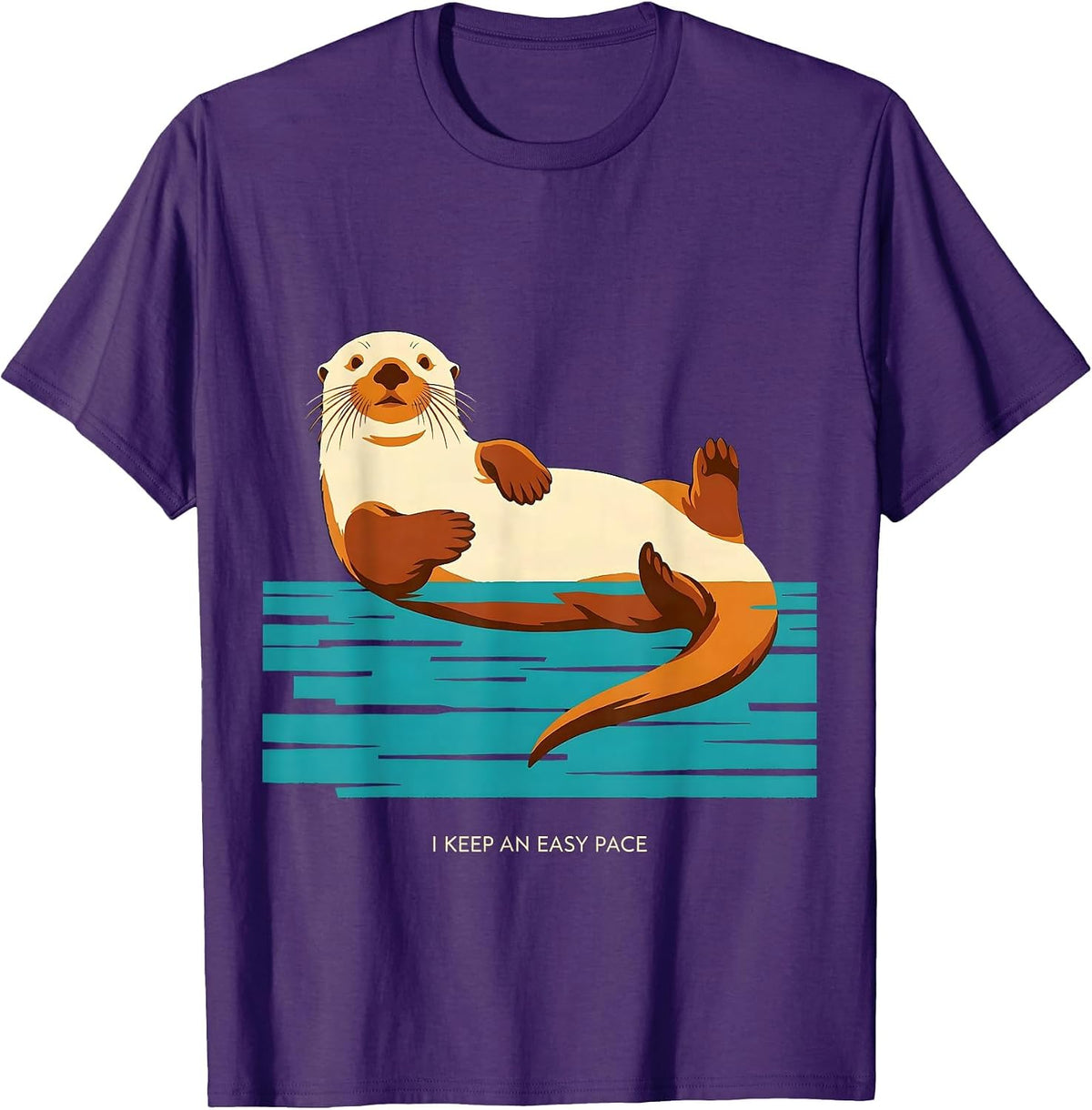 Men's I Keep An Easy Pace Funny Sea Otter Animal Lover Gift T-Shirt - Purple
