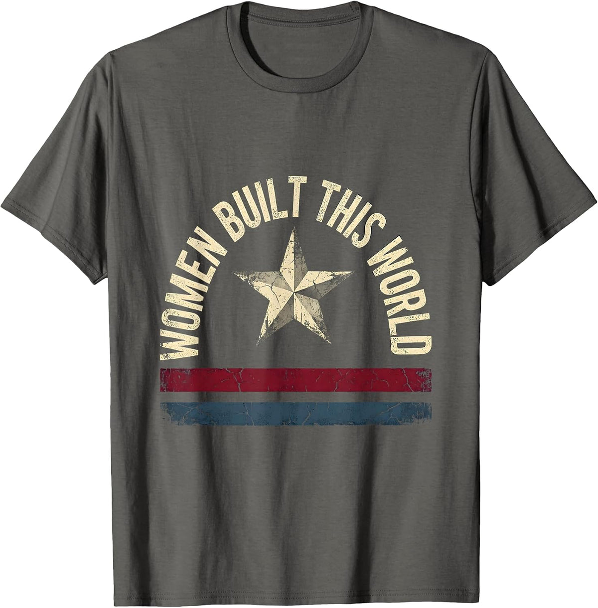 Women Built This World Labor Day Graphic T-Shirt - Asphalt Grey