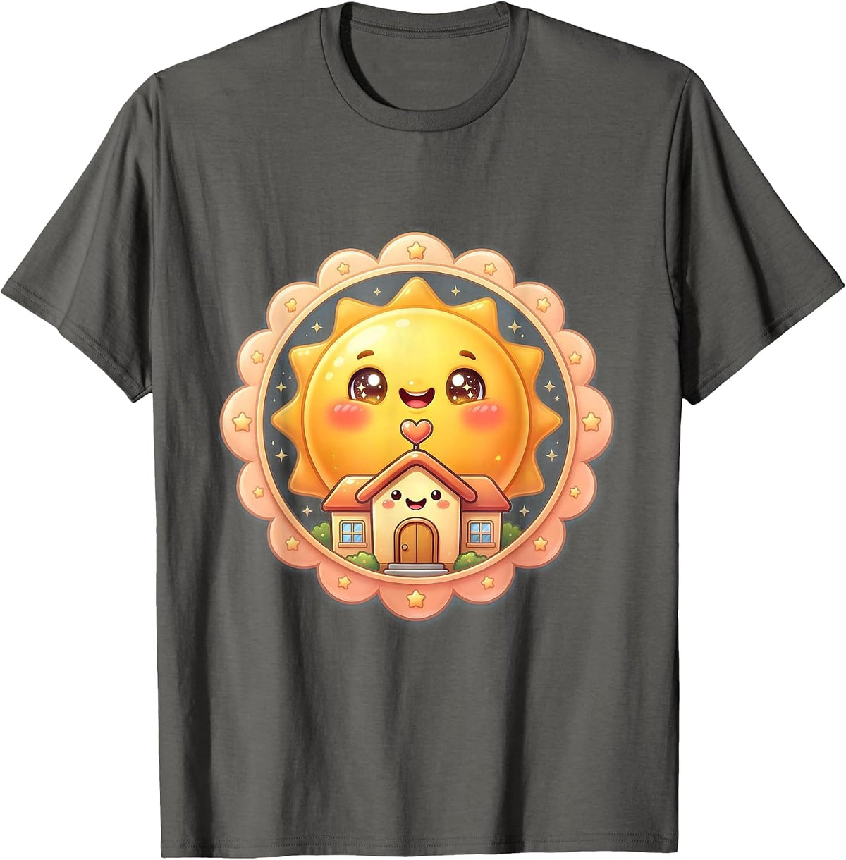 Special Education Teacher Sunrise Schoolhouse Design T-Shirt - Asphalt Grey