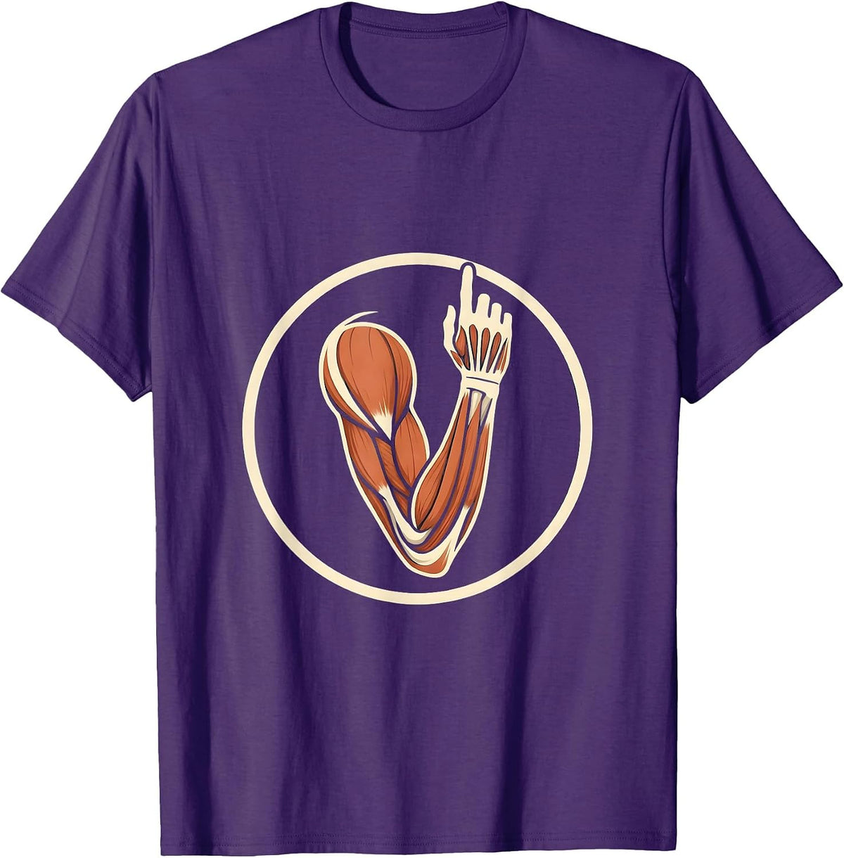 Anatomical Arm Muscle Map Physical Therapy Art T-Shirt - Purple