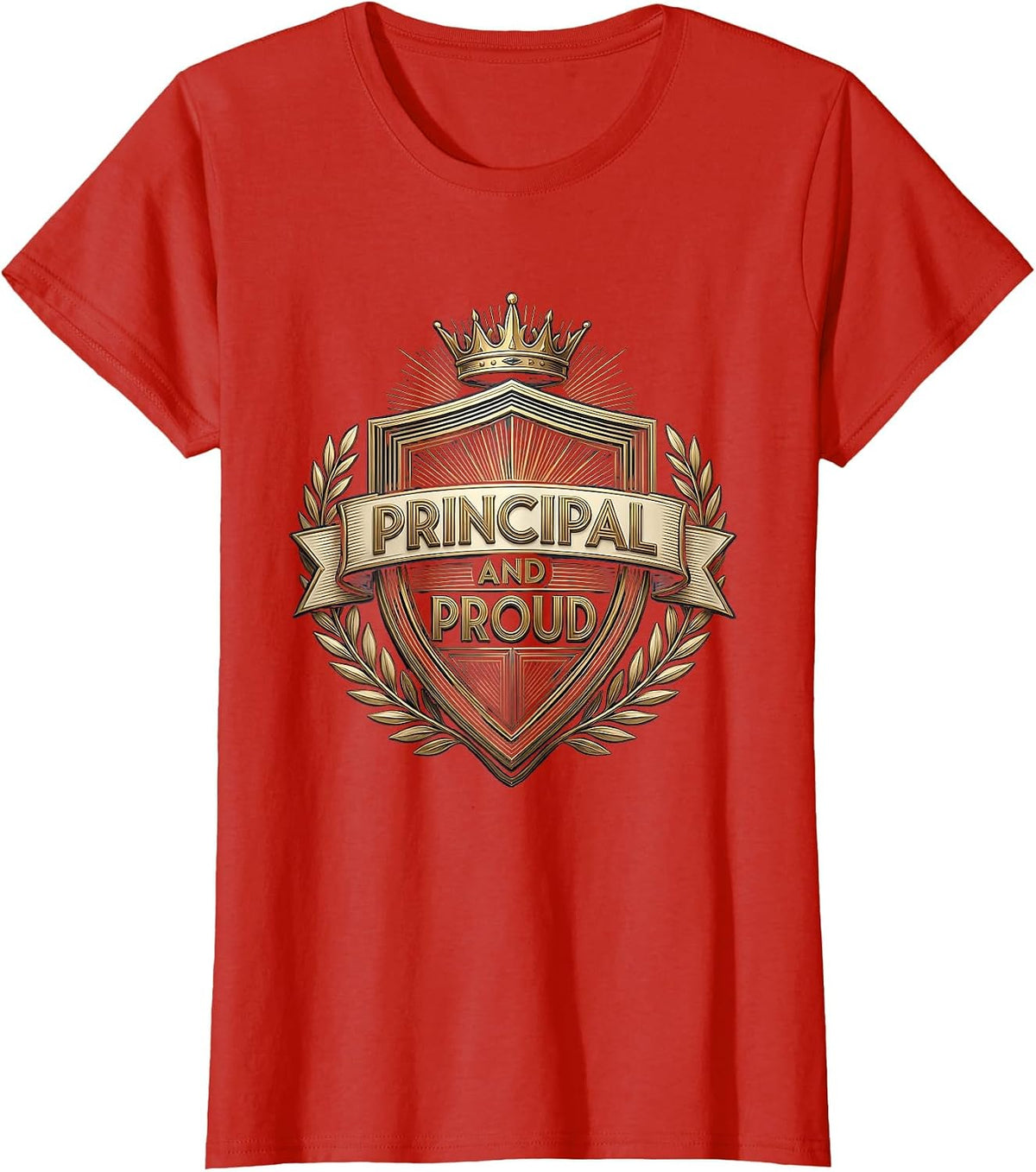 Principal and Proud School Leadership Design T-Shirt - Red