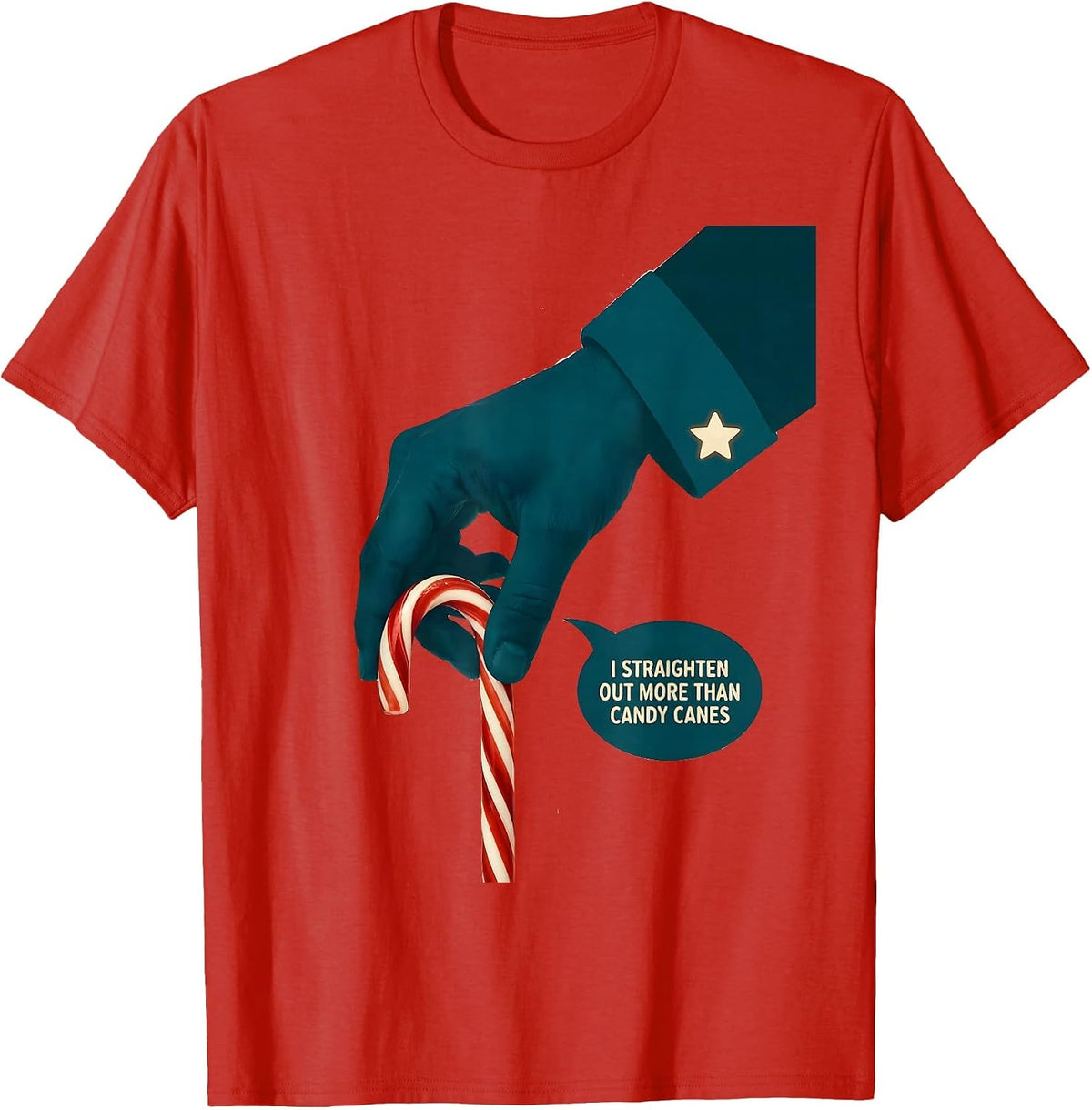 Men's I Straighten Out More Than Candy Canes Funny Chiropractor T-Shirt - Red