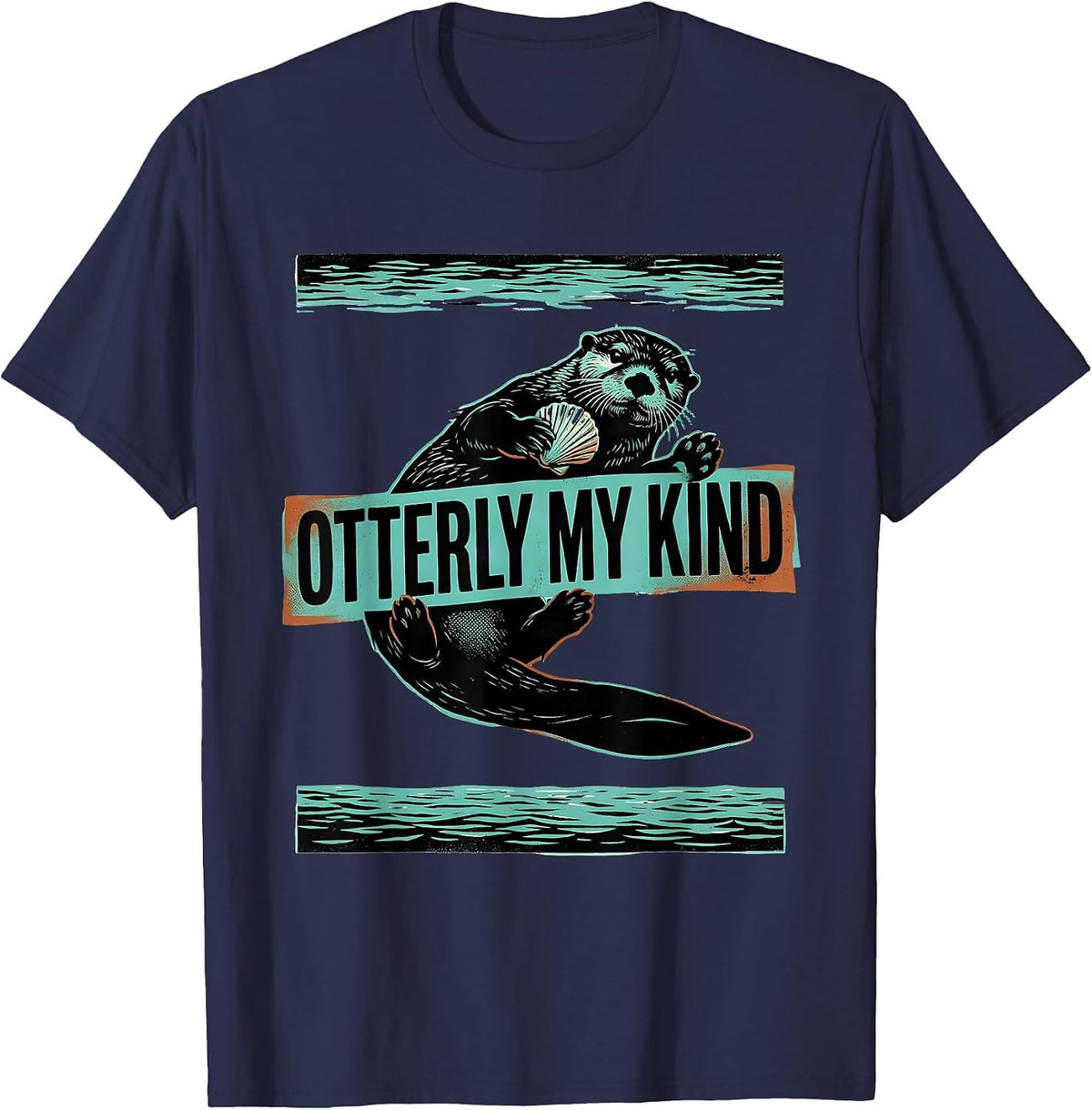 Men's Otterly My Kind Funny Sea Otter Lover Humor T-Shirt - Navy Blue