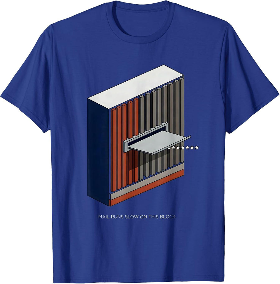 Mail Runs Slow On This Block Funny First Responder T-Shirt - Royal Blue