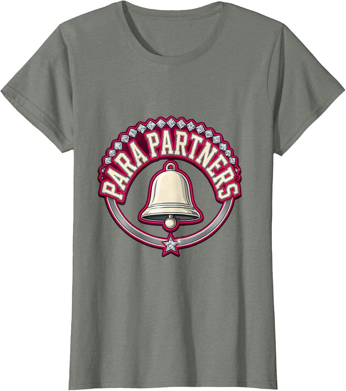 Para Partners Sparkle Varsity Collegiate Paraeducator T-Shirt - Olive Heather