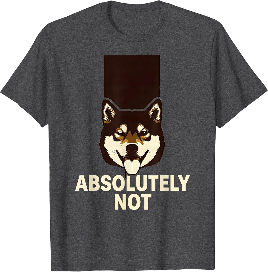 Men's Absolutely Not Funny Shiba Inu Doge Meme Humor T-Shirt - Dark Heather Grey