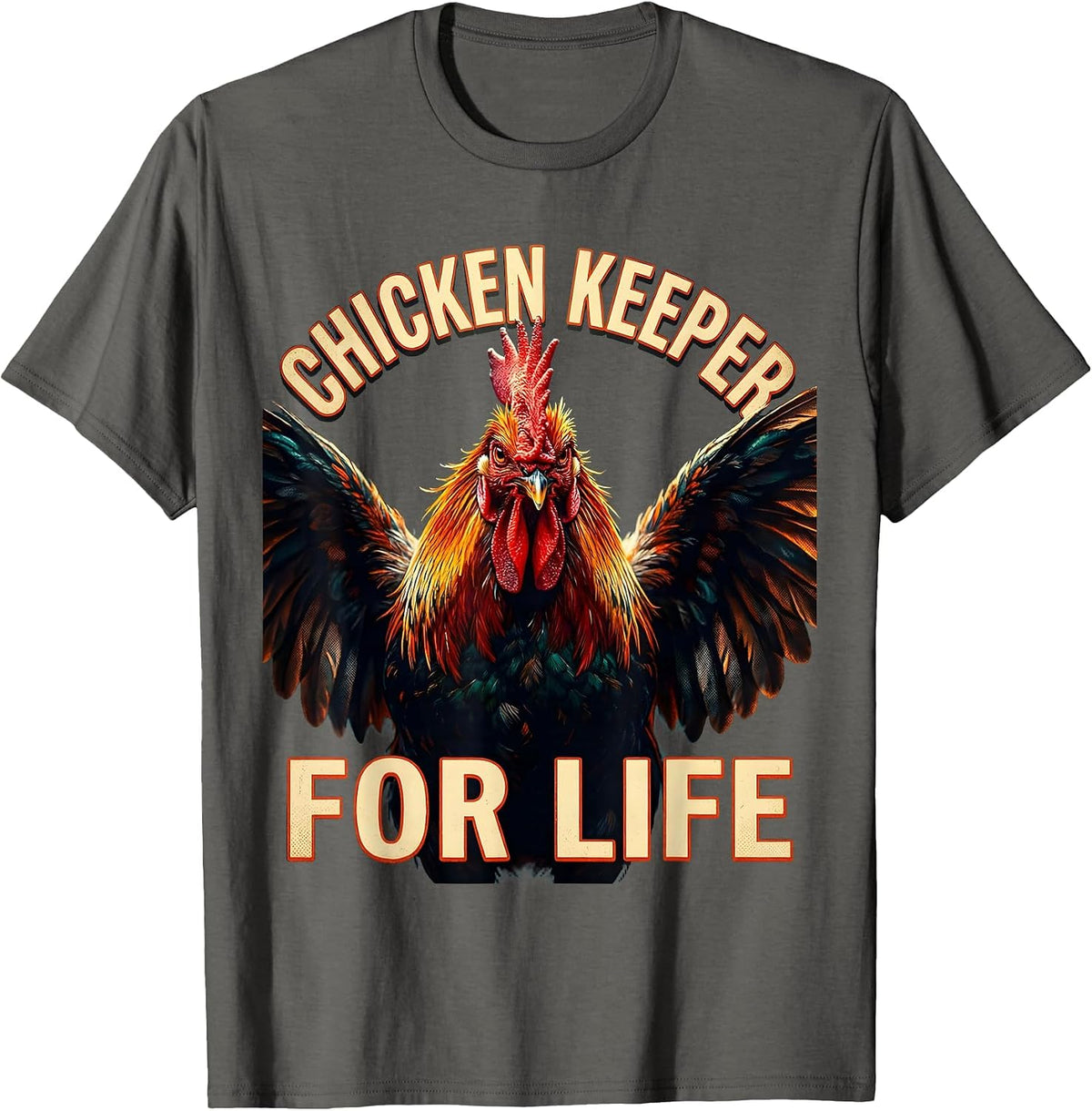 Men's Chicken Keeper For Life Poultry Lover Design T-Shirt - Asphalt Grey
