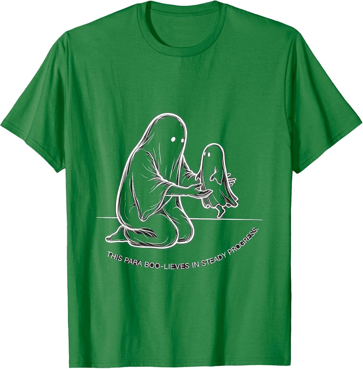 Men's This Para Boo-lieves In Steady Progress Ghost T-Shirt - Kelly Green