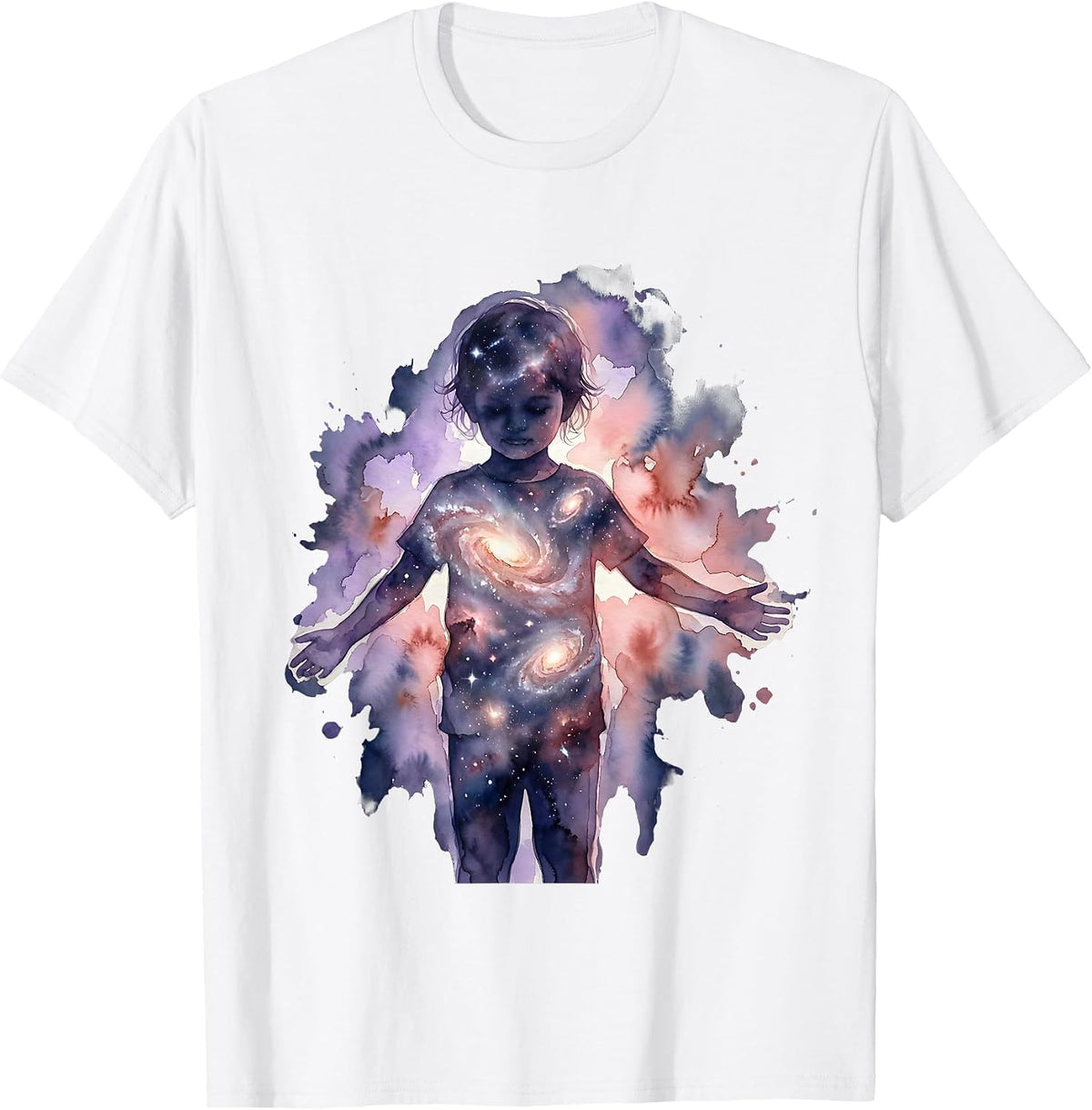 Men's Autism Awareness Galaxy Child Silhouette Design T-Shirt - White