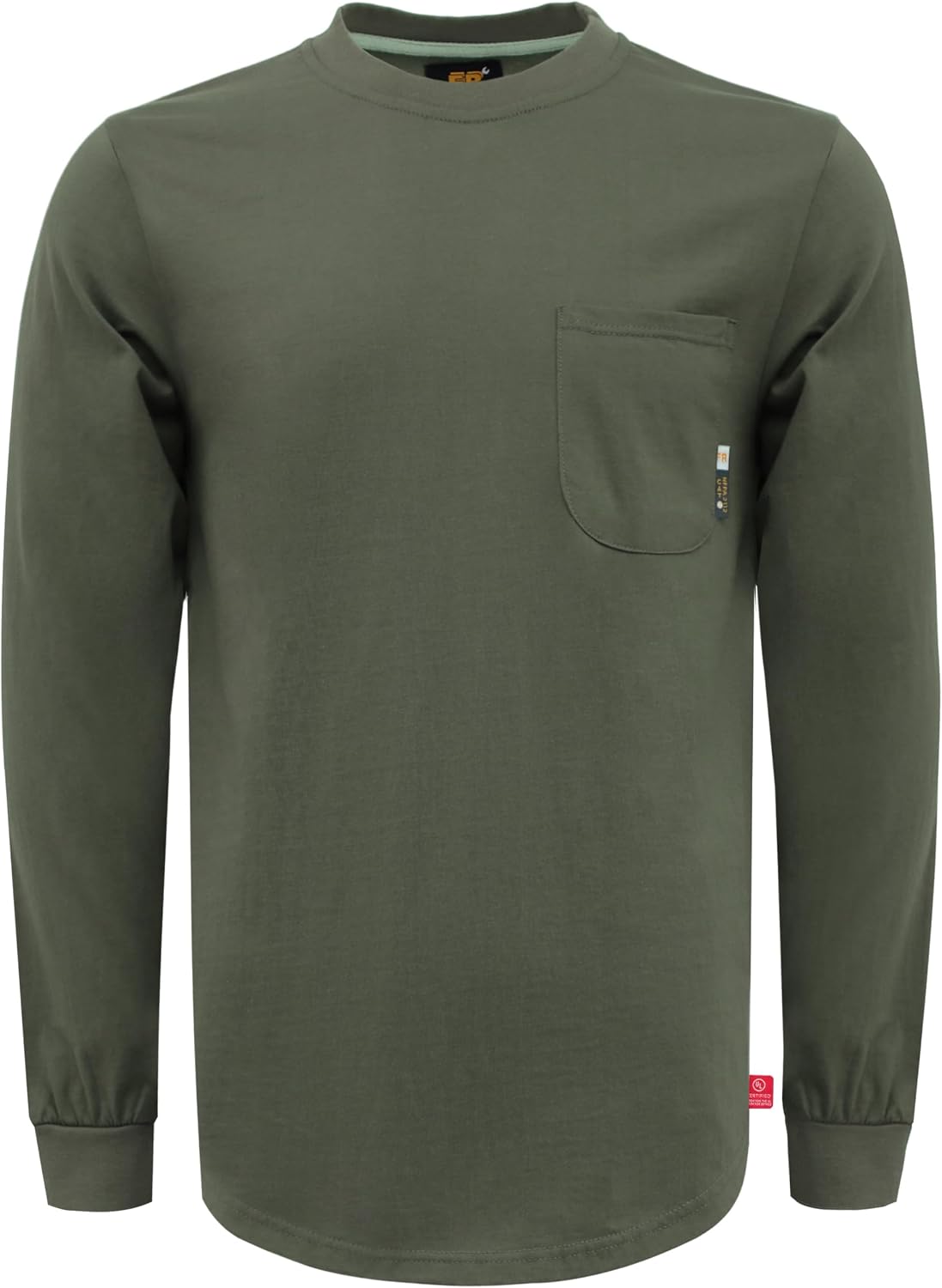 KONRECO FR Shirts for Men Crewneck 6oz 100% Cotton Jersey NFPA2112 CAT2 - Gray