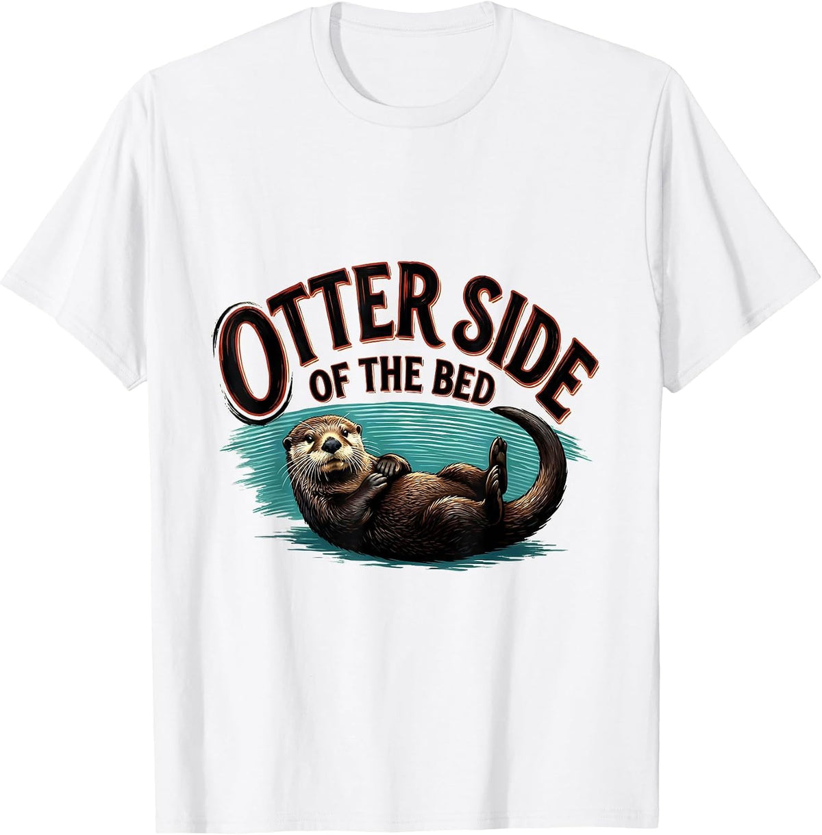 Men's Otter Side Of The Bed Funny Otter Lover Nature Humor Gift T-Shirt - White
