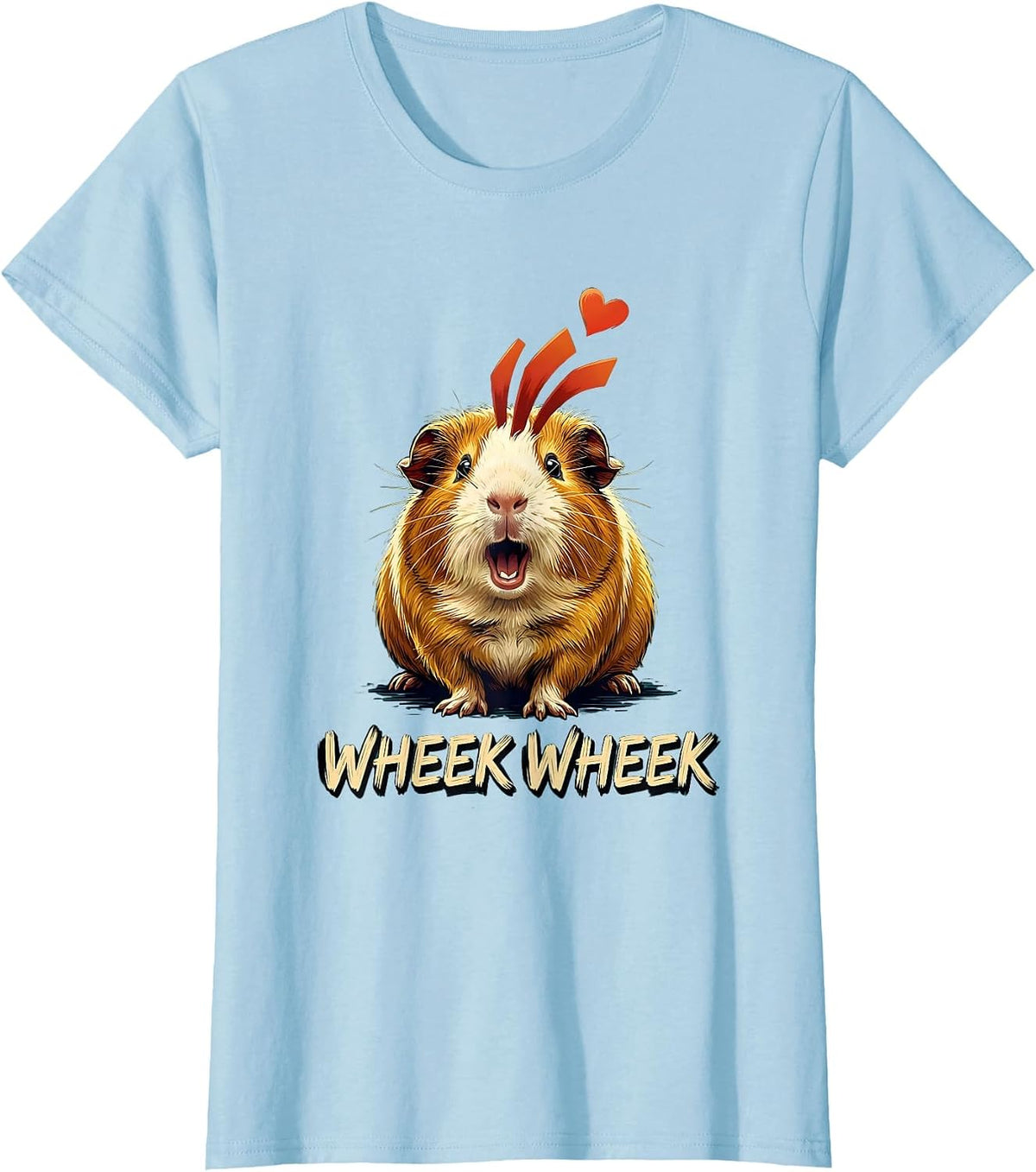 Heavy Tailless Guinea Pig Cute Animal Lover Humor T-Shirt - Baby Blue