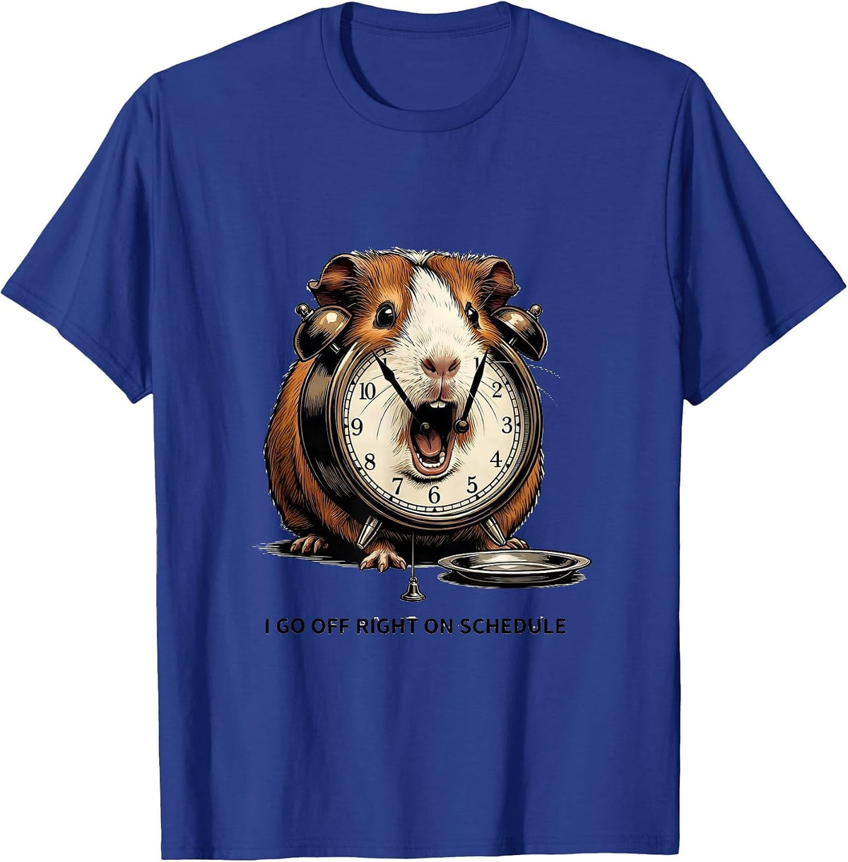 Men's I Go Off Right On Schedule Funny Guinea Pig Cavy Lover Gift T-Shirt - Royal Blue