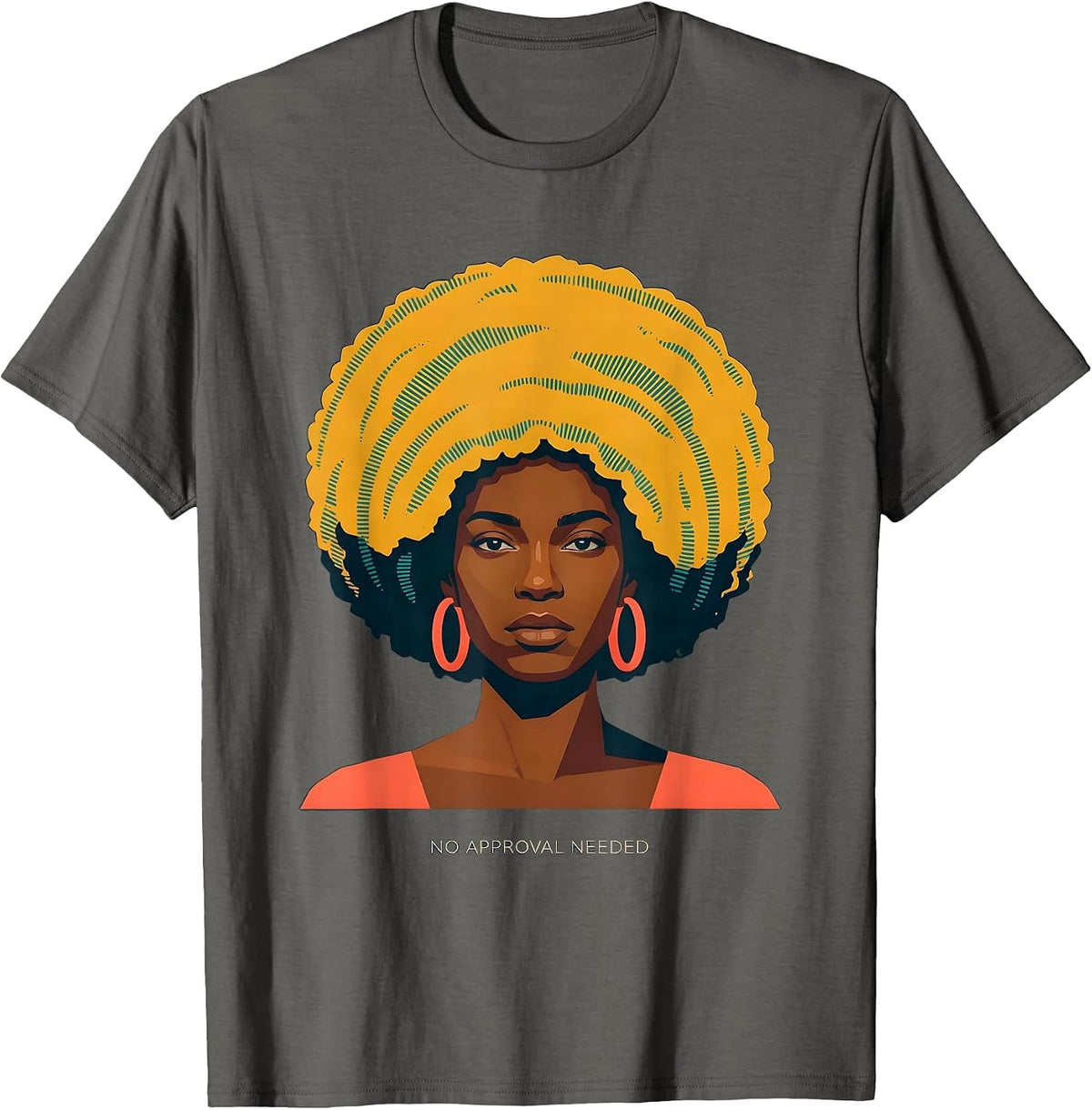 Men's No Approval Needed Empowering Black Women Afro Pride T-Shirt - Asphalt Grey