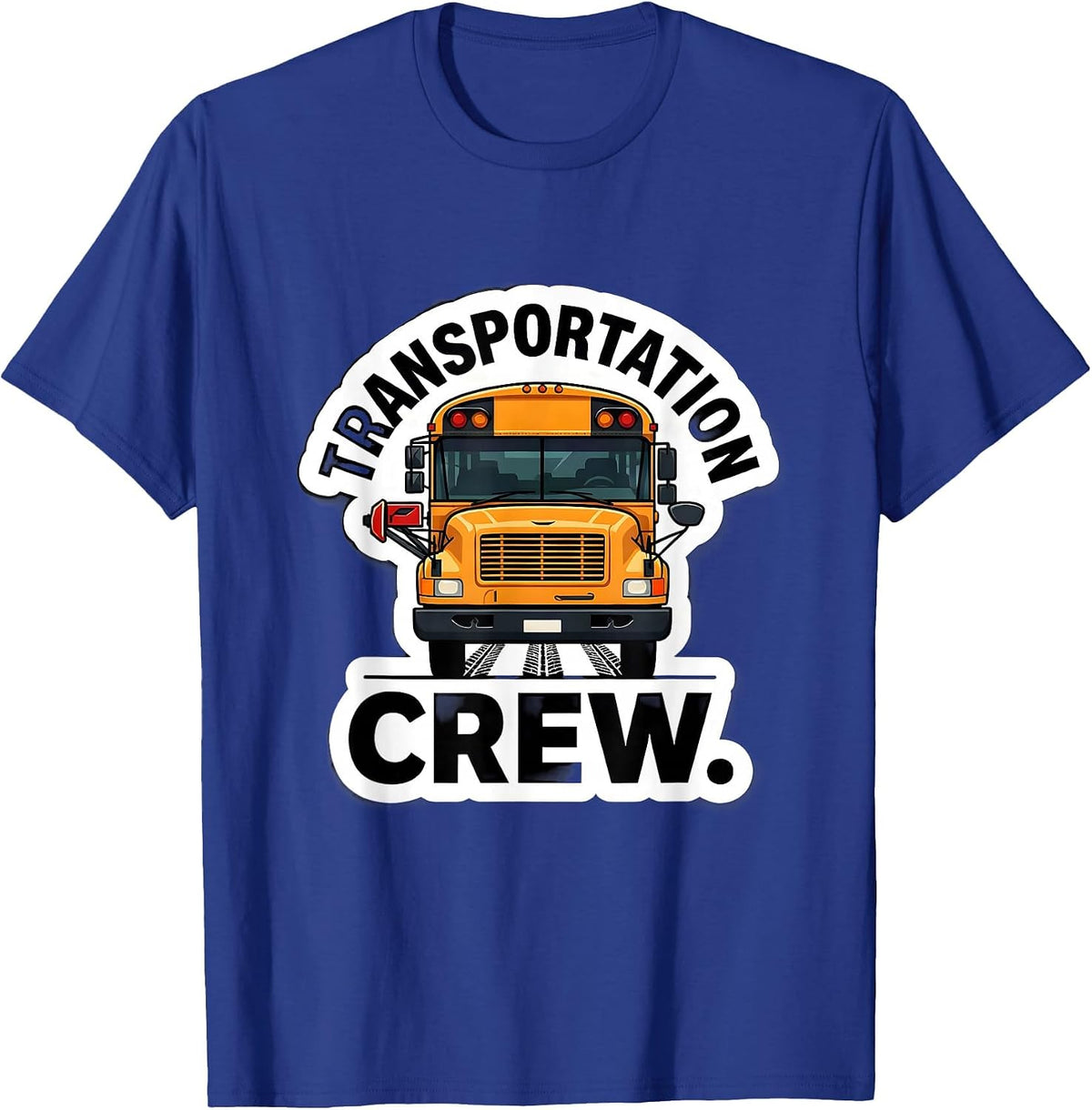 Men's Transportation Crew School Bus Driver Route Work T-Shirt - Royal Blue