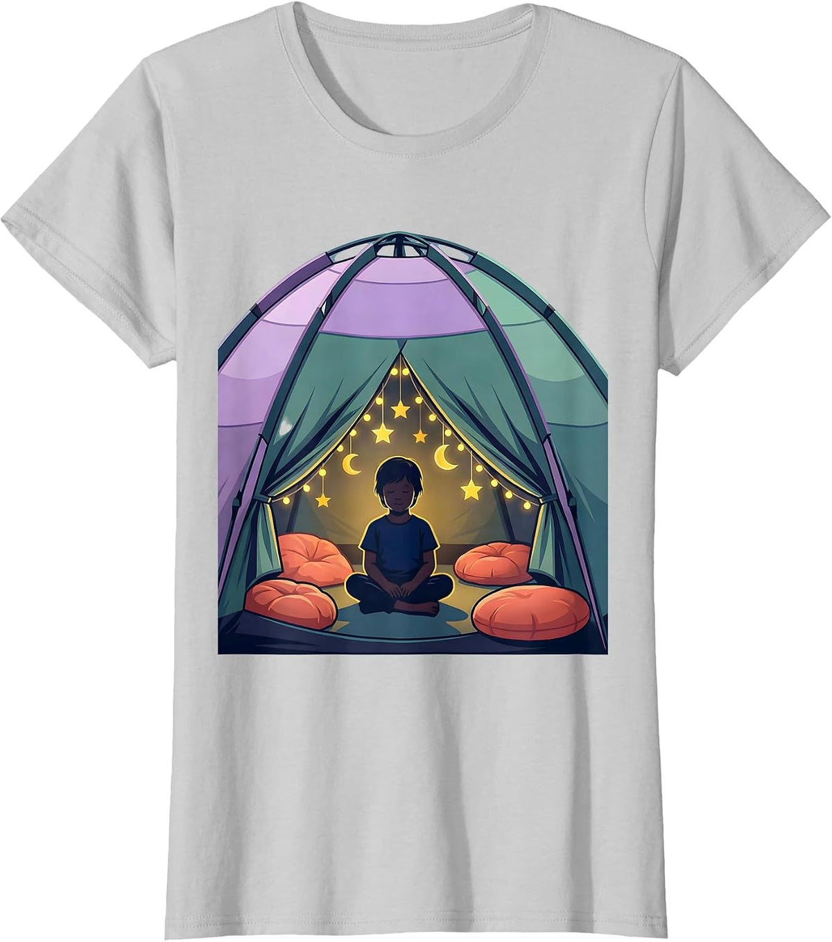 Calm Child in Cozy Sensory Tent ABA Design T-Shirt - Silver Grey
