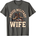 Proud Military Wife Sports Veteran Family Pride T-Shirt - Asphalt Grey