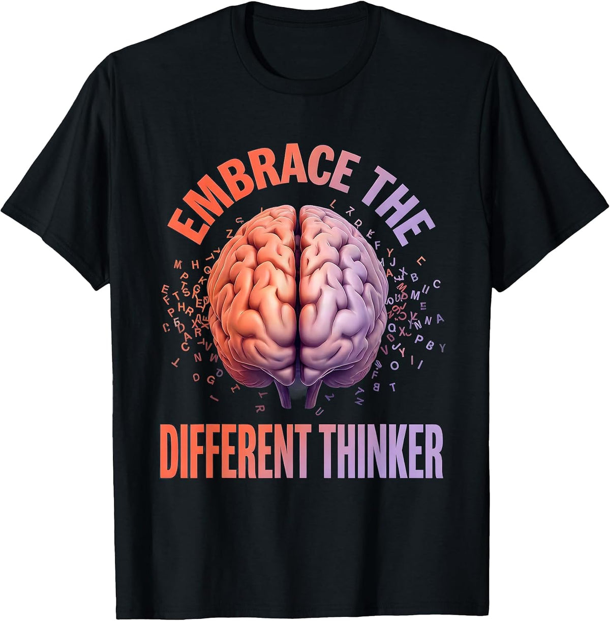 Men's Embrace the Different Thinker Dyslexia Awareness T-Shirt - Black