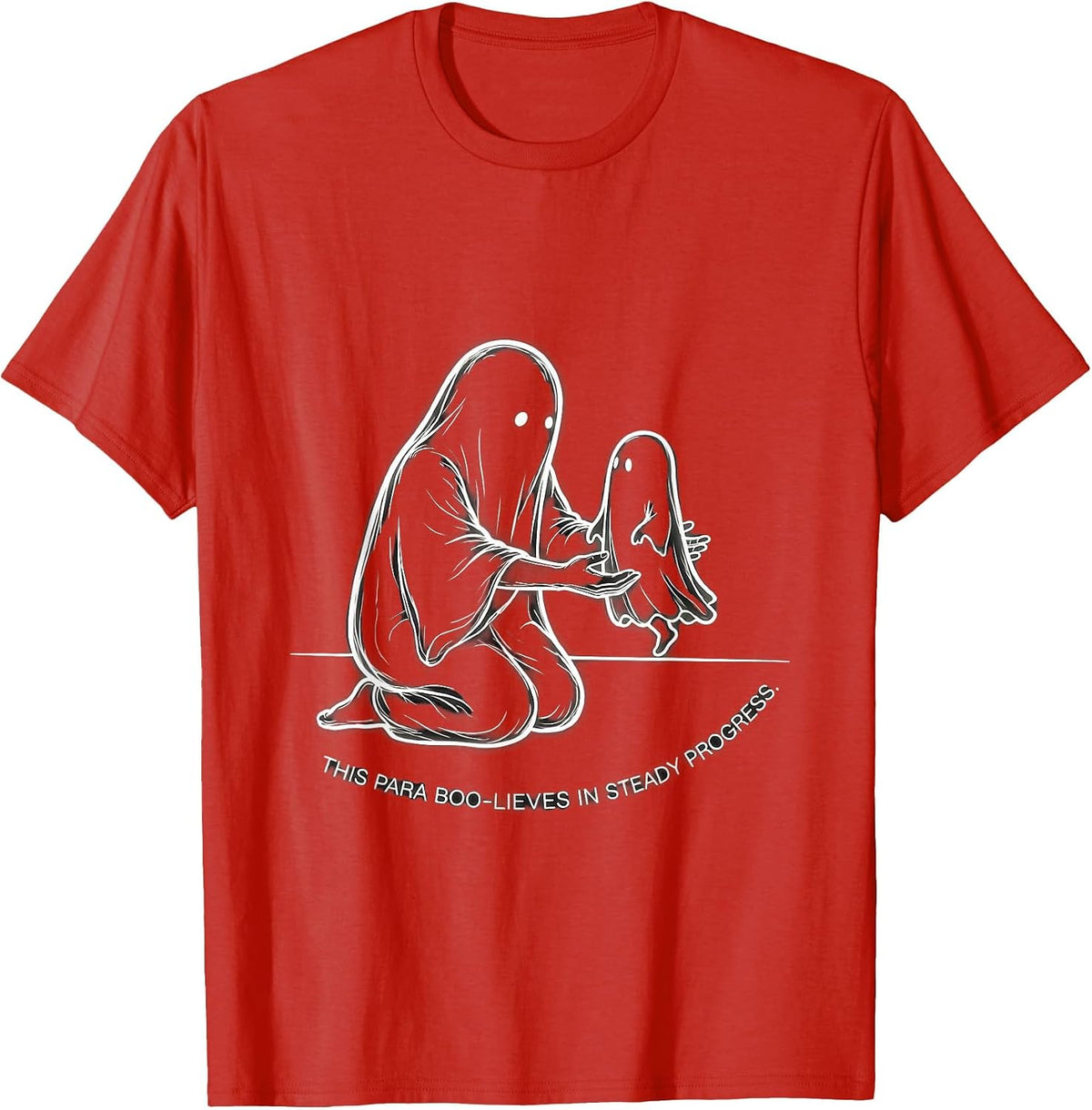 Men's This Para Boo-lieves In Steady Progress Ghost T-Shirt - Red