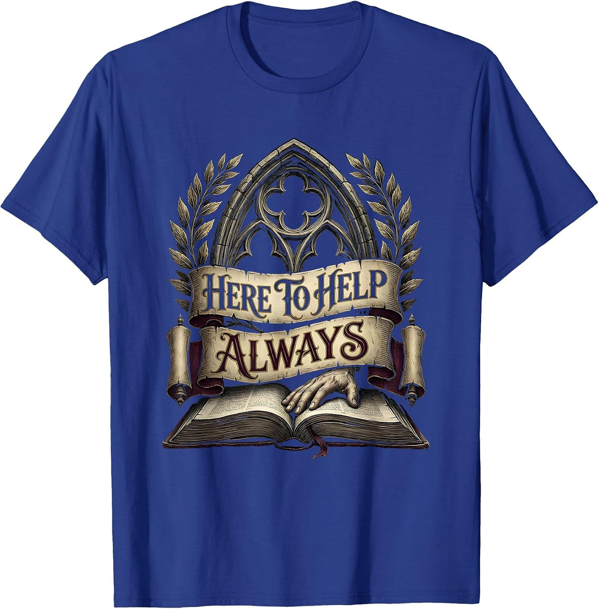 Men's Here To Help Always School Counselor Design T-Shirt - Royal Blue