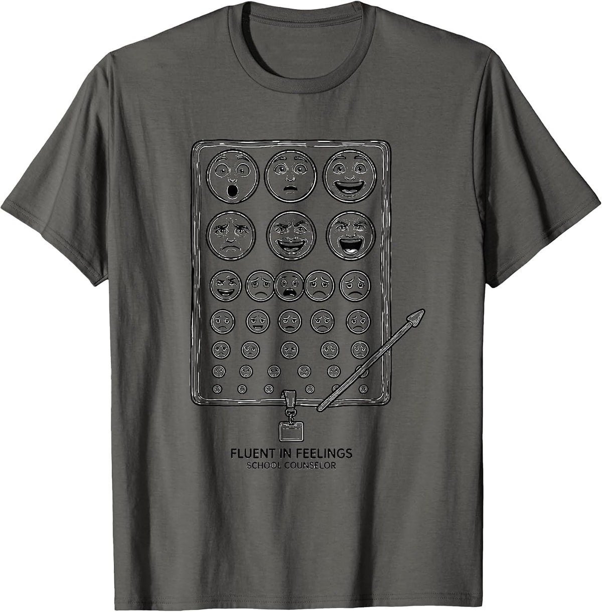 Fluent In Feelings School Counselor Appreciation Gifts T-Shirt - Asphalt Grey