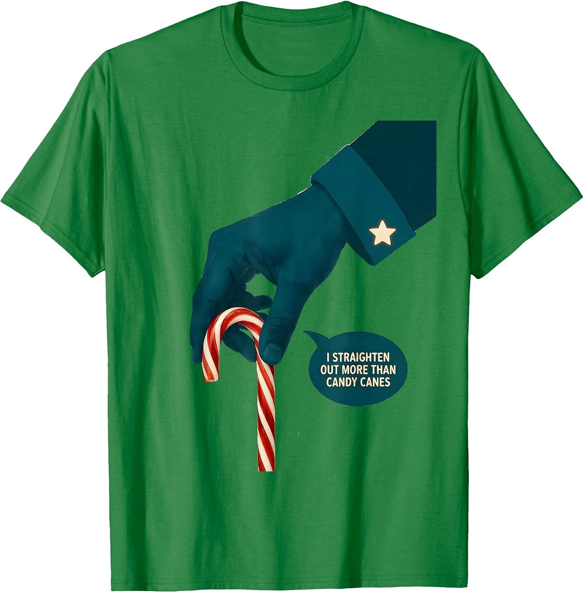 Men's I Straighten Out More Than Candy Canes Funny Chiropractor T-Shirt - Kelly Green