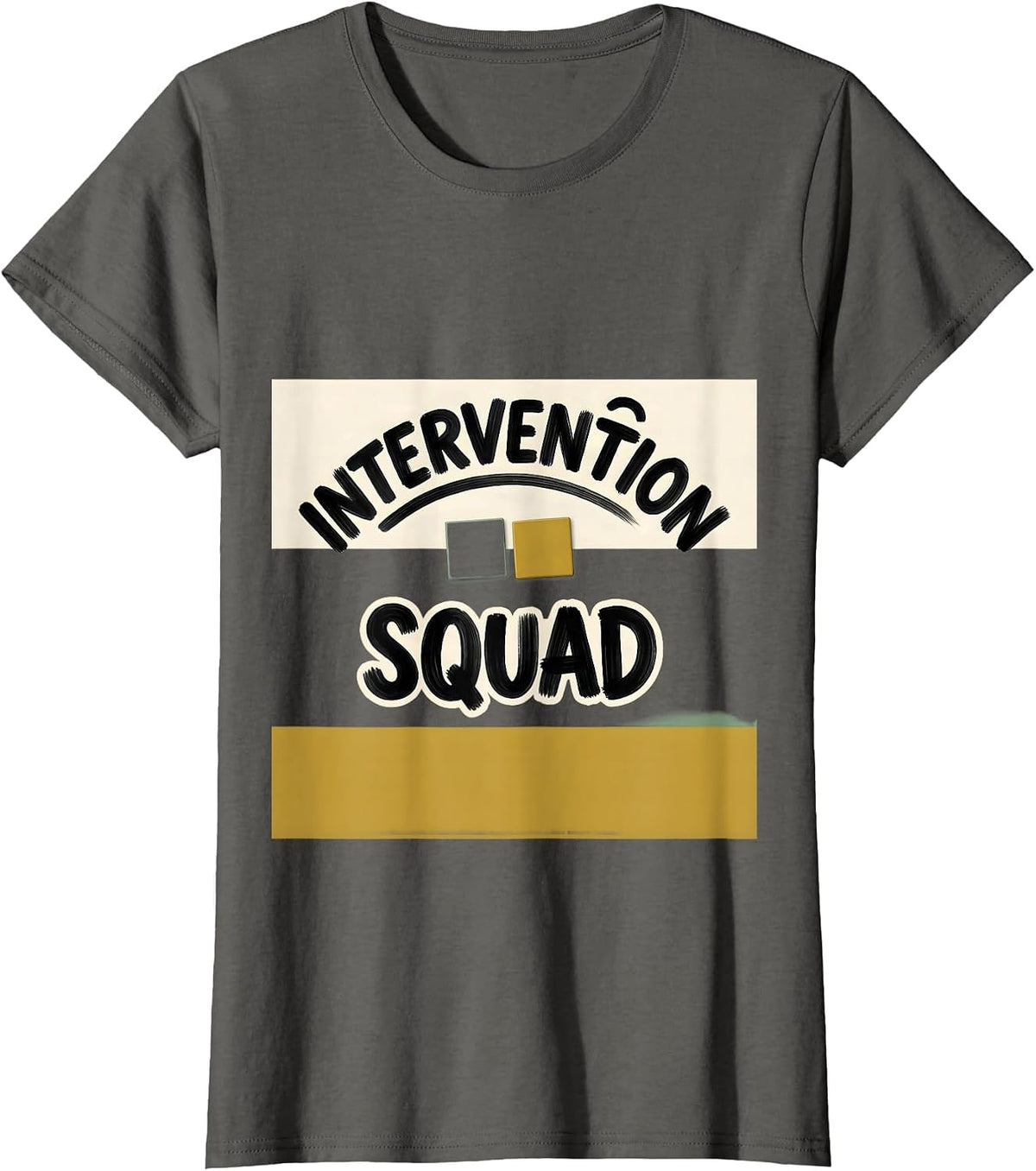Women's Intervention Squad Dyslexia Teacher Humor SPED Specialist T-Shirt - Asphalt Grey