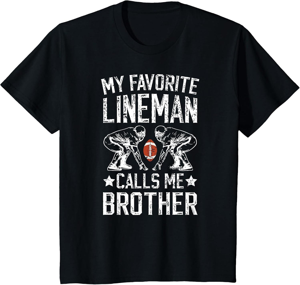 Proud Football Lineman Brother of A Football Lineman Bro T-Shirt - Black