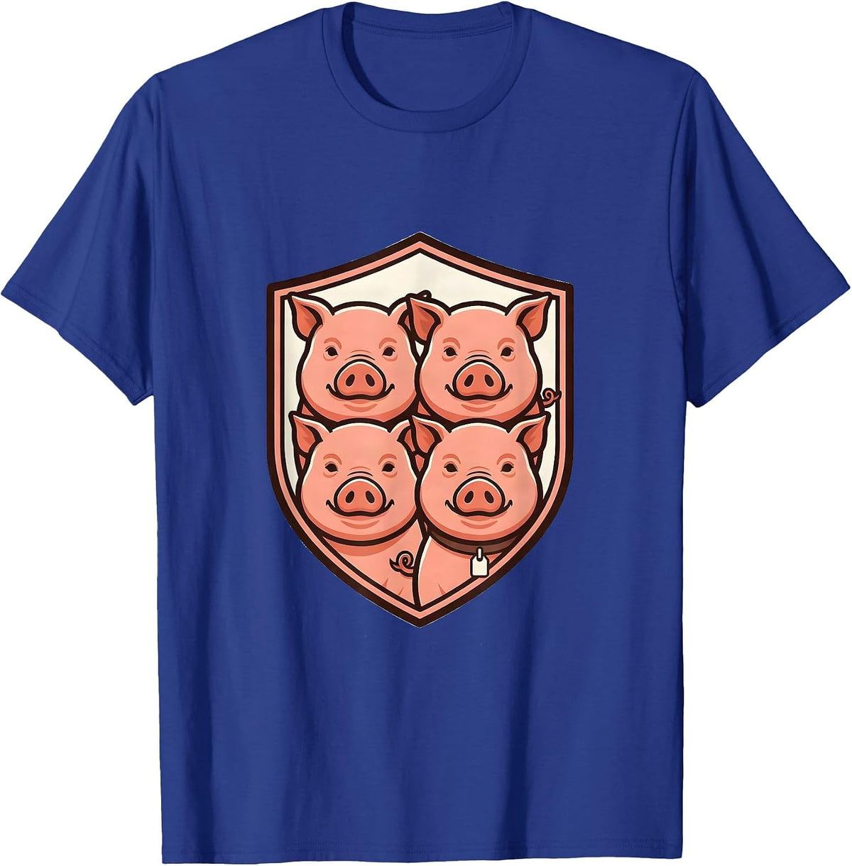 Shield Pig Squad Cute Farm Animal Lover Humor T-Shirt - Royal Blue