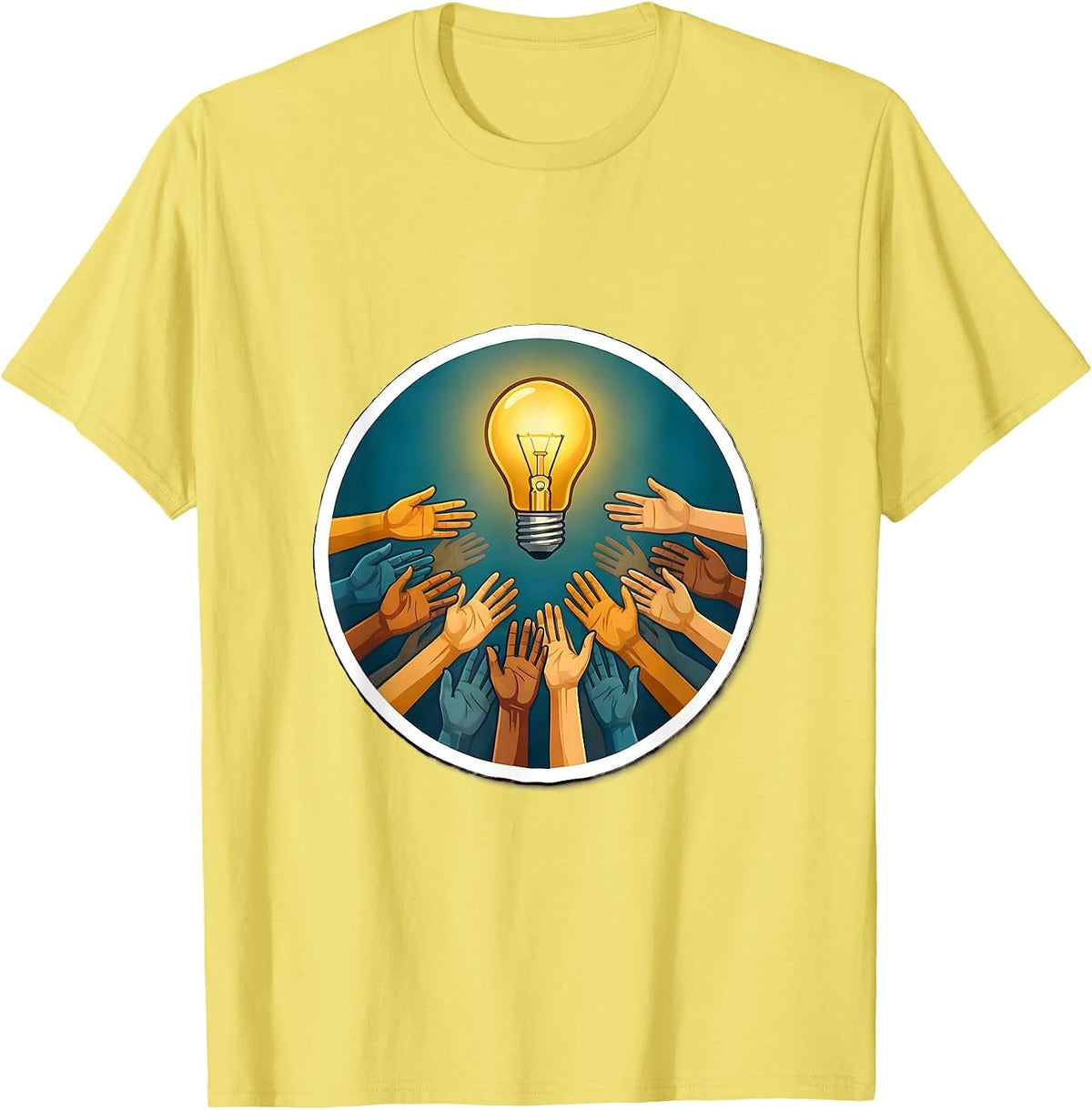 Men's Celebrate Minds of All Kinds Diversity Lightbulb T-Shirt - Lemon Yellow