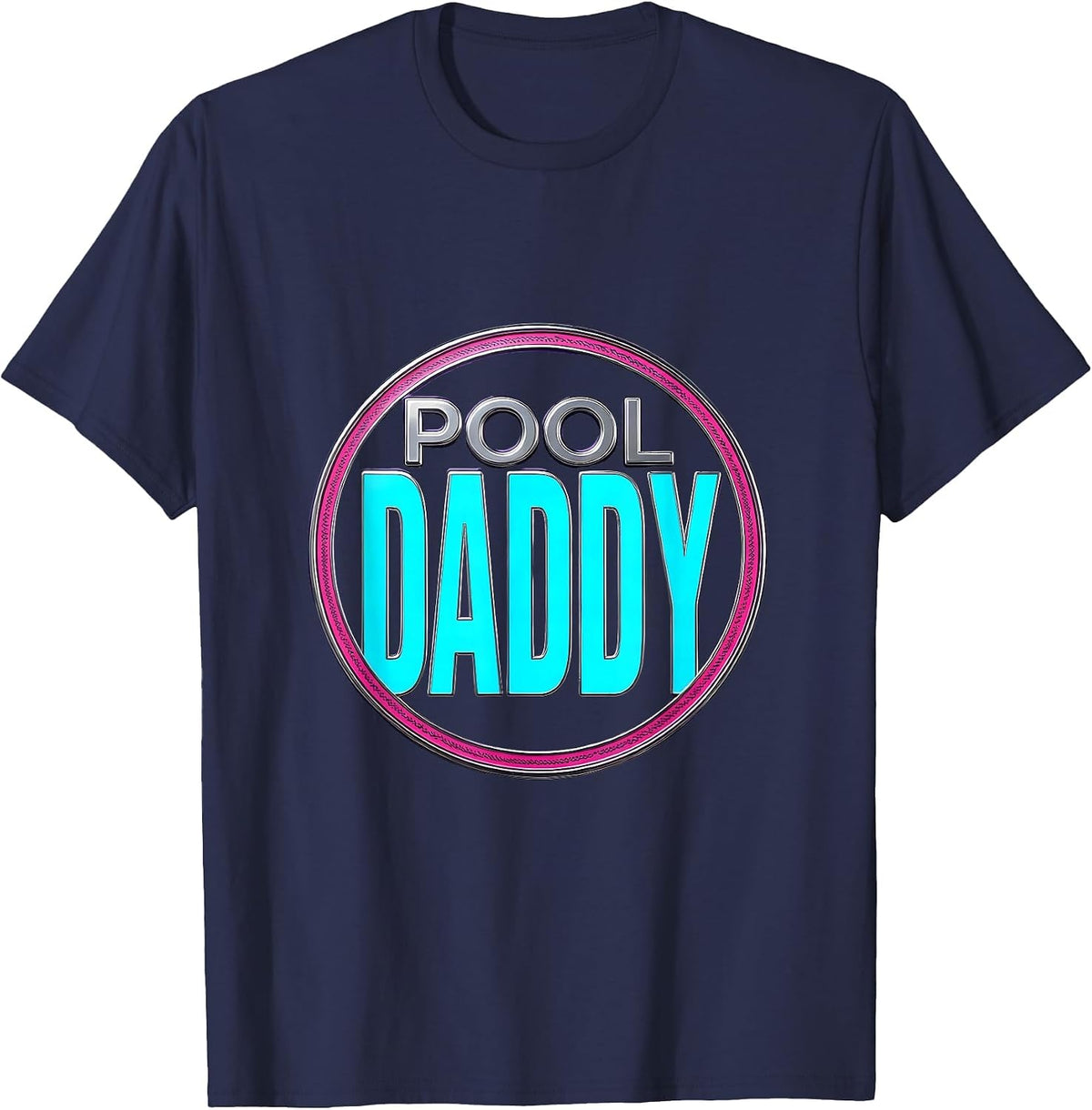 Pool Daddy Vaporwave Y2K Funny Gift for Dads T-Shirt - Navy Blue