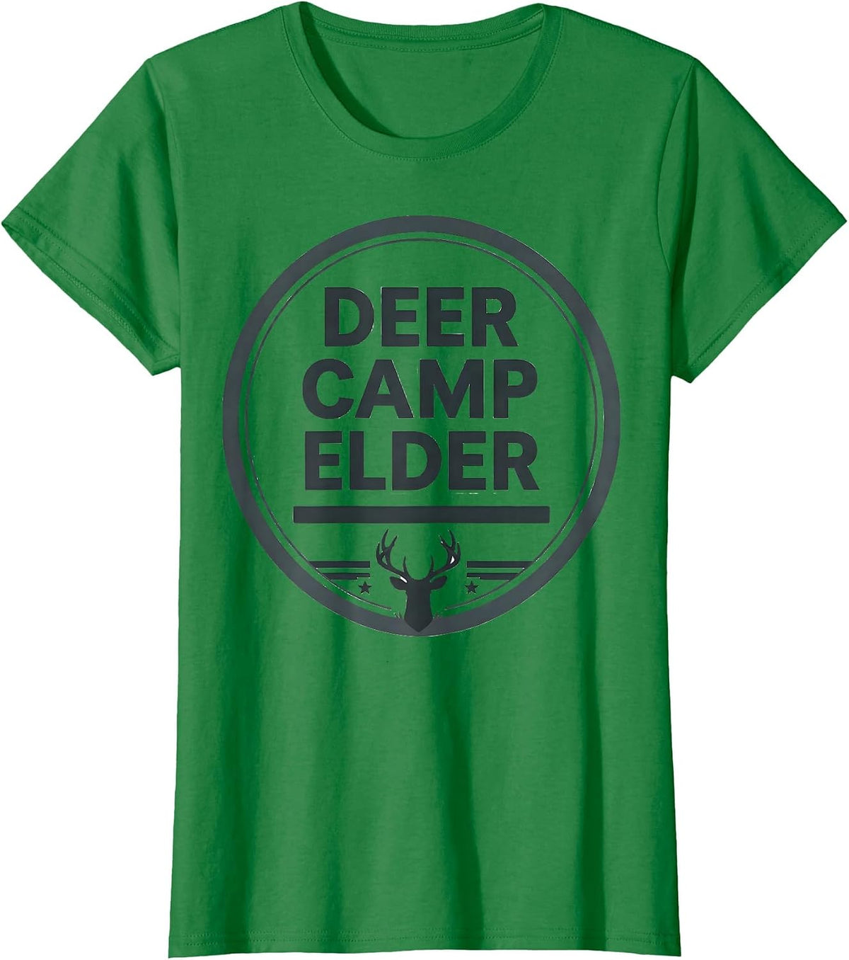 Women's Deer Camp Elder Monochromatic Hunting Dad Gift T-Shirt - Kelly Green
