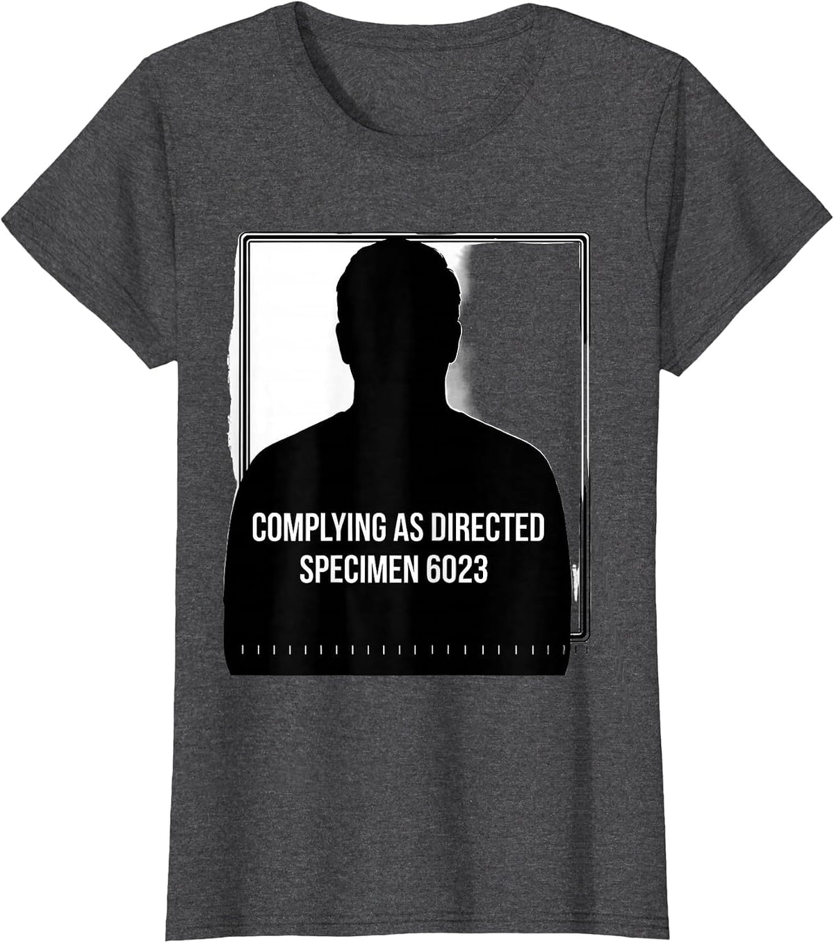 Women's Complying As Directed Specimen 6023 SCP Foundation Fan T-Shirt - Dark Heather Grey