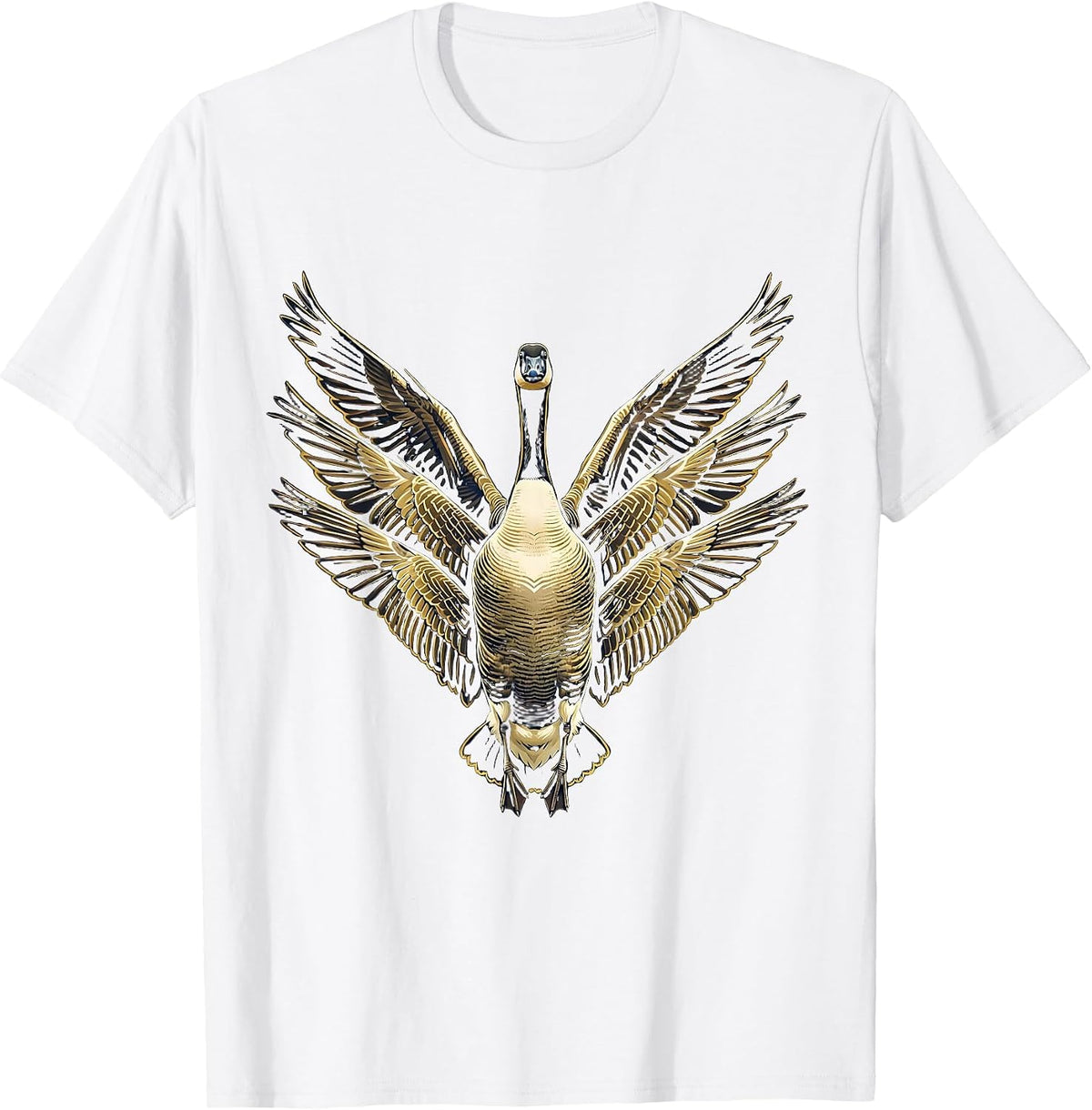 Men's Geese Flying V-Formation Wildlife Nature Design T-Shirt - White