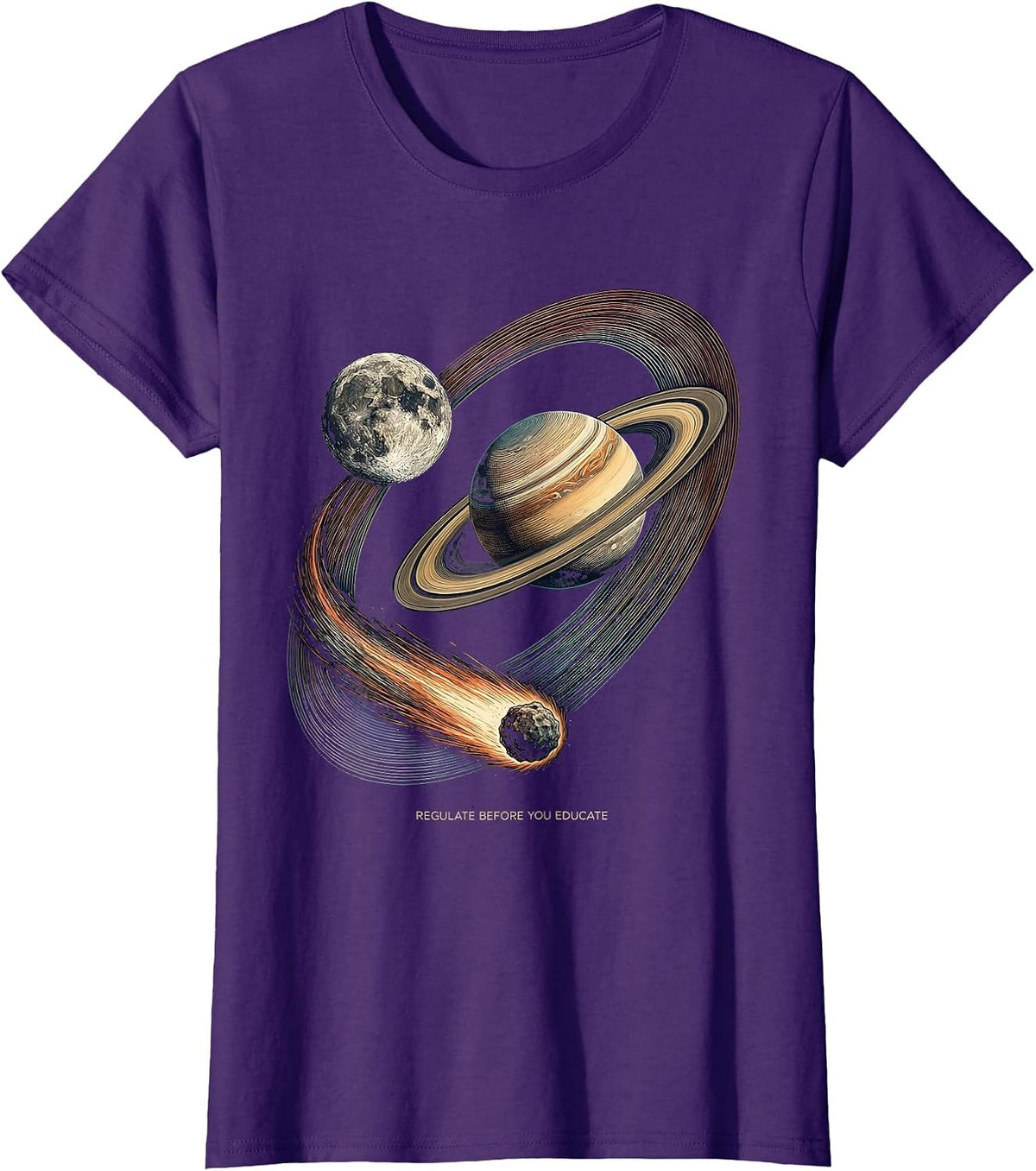 Women's Regulate Before You Educate Neurodiverse Universe Special T-Shirt - Purple