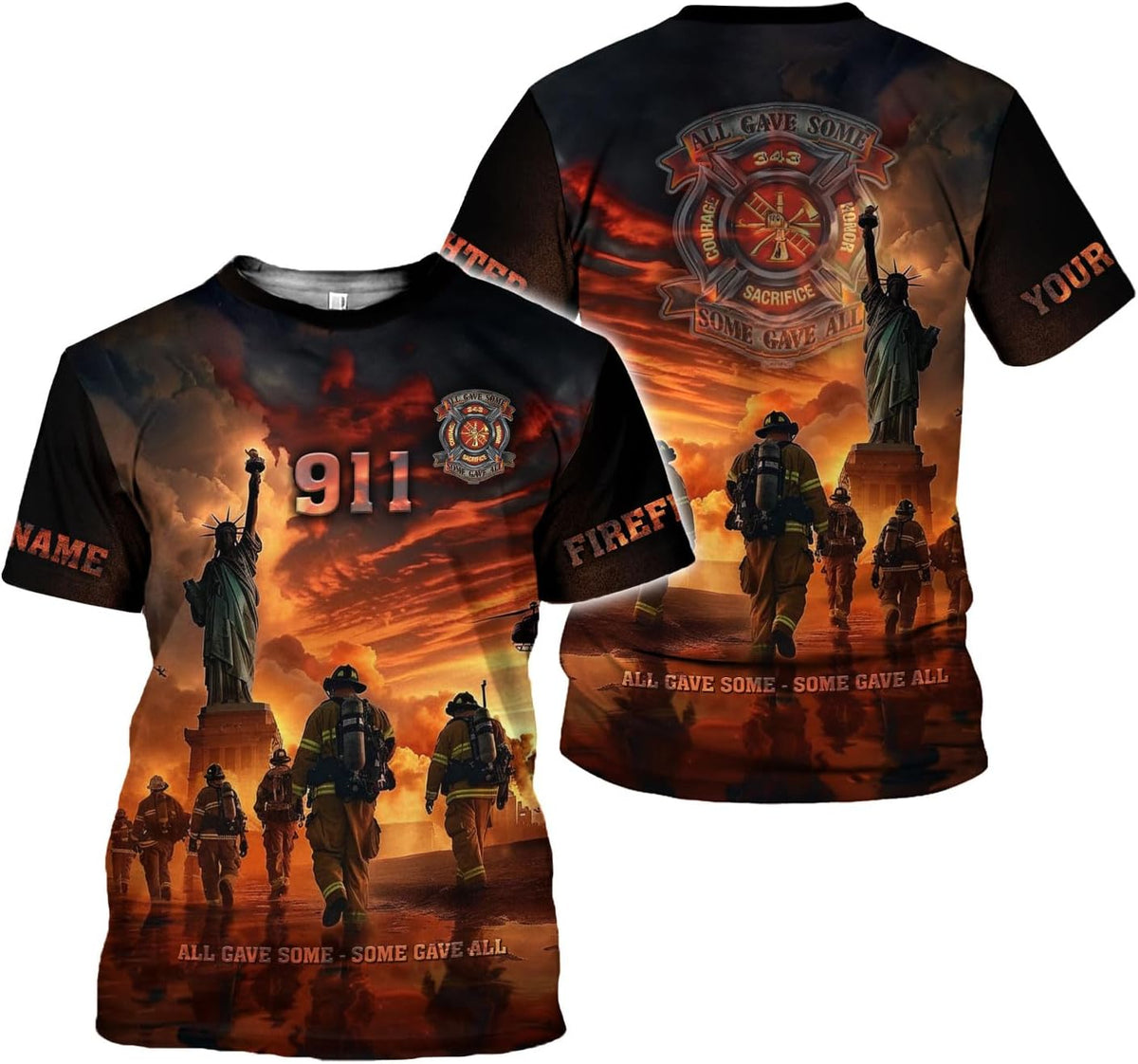Personalized Firefighter Shirt for Man Women,Custom Firefighter 3D Shirt, Firefighter Tshirt, Firefighter Shirt Gift Fire