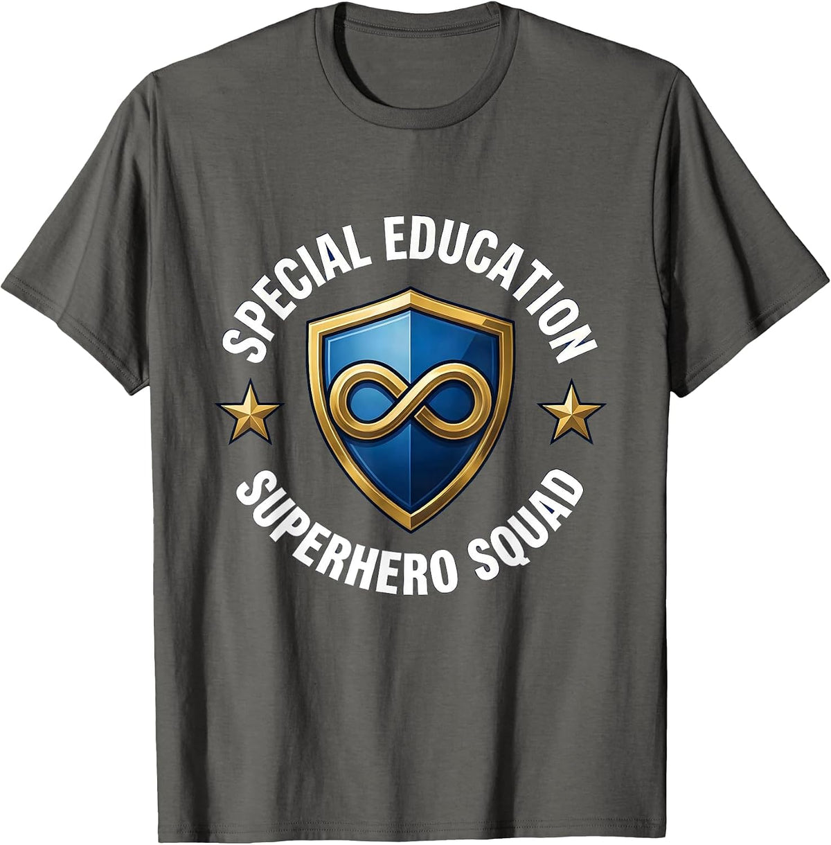 Special Education Superhero Squad Autism Awareness T-Shirt - Asphalt Grey