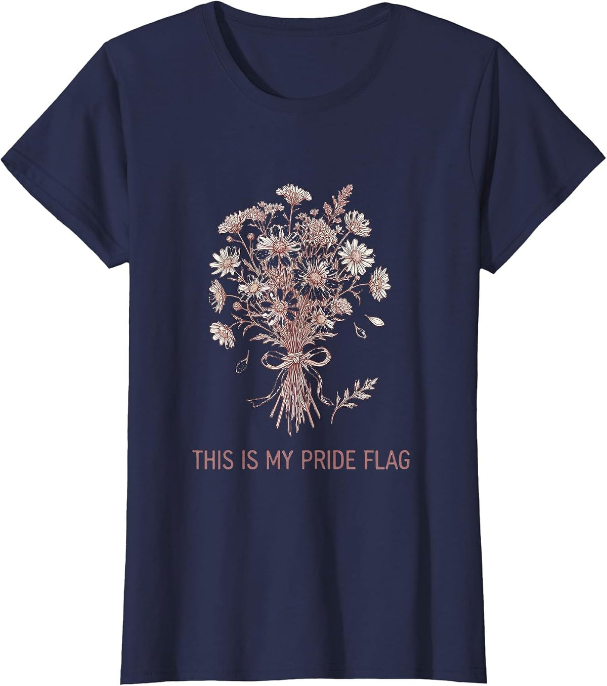 Women's This Is My Pride Flag Statement Design T-Shirt - Navy Blue