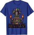 Mardi Gras Grand Parade Float Torch-Lit Crowd T-Shirt - Royal Blue