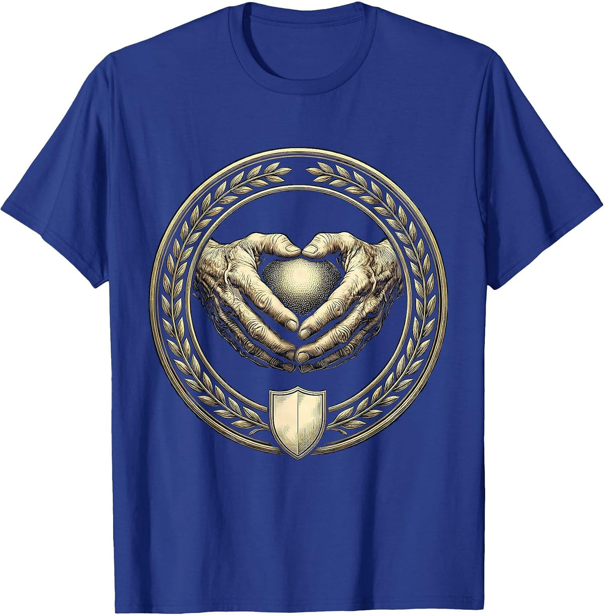 Physical Therapy Stress Ball Elderly Hands Graphic T-Shirt - Royal Blue