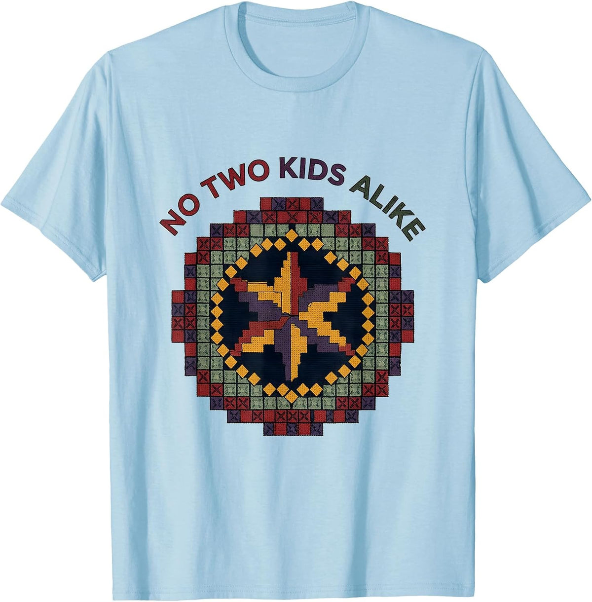 Men's No Two Kids Alike Special Education Teacher Design T-Shirt - Baby Blue